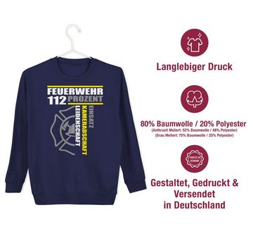 Shirtracer Sweatshirt Feuerwehr 112 Prozent - Einsatz Kameradschaft Leidenschaft - Freiwilli Feuerwehr