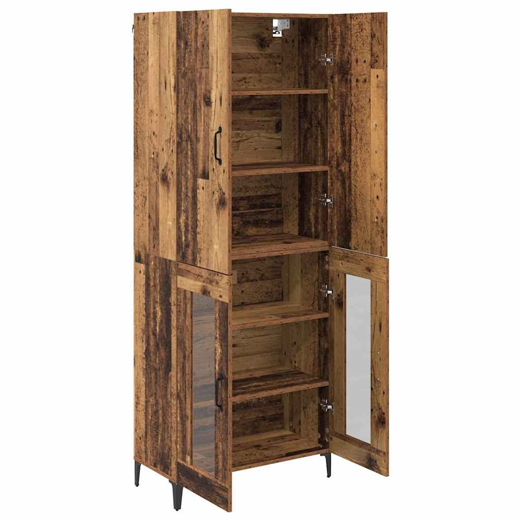 vidaXL Highboard Highboard Wandmontiert Altholz 69,5 x 34 x 180 cm Holzwerkstoff (1 St)