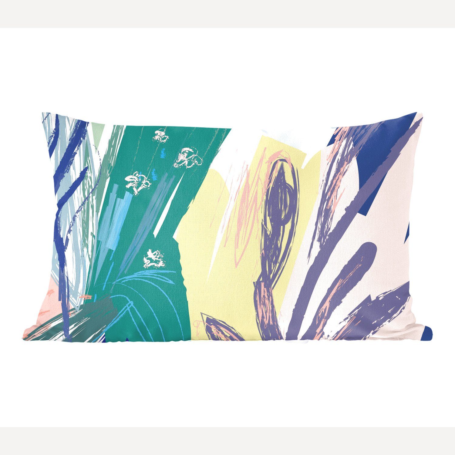 MuchoWow Dekokissen Sommer - Farbe - Abstrakt, Wohzimmer Dekoration, Zierkissen, Dekokissen mit Füllung, Schlafzimmer