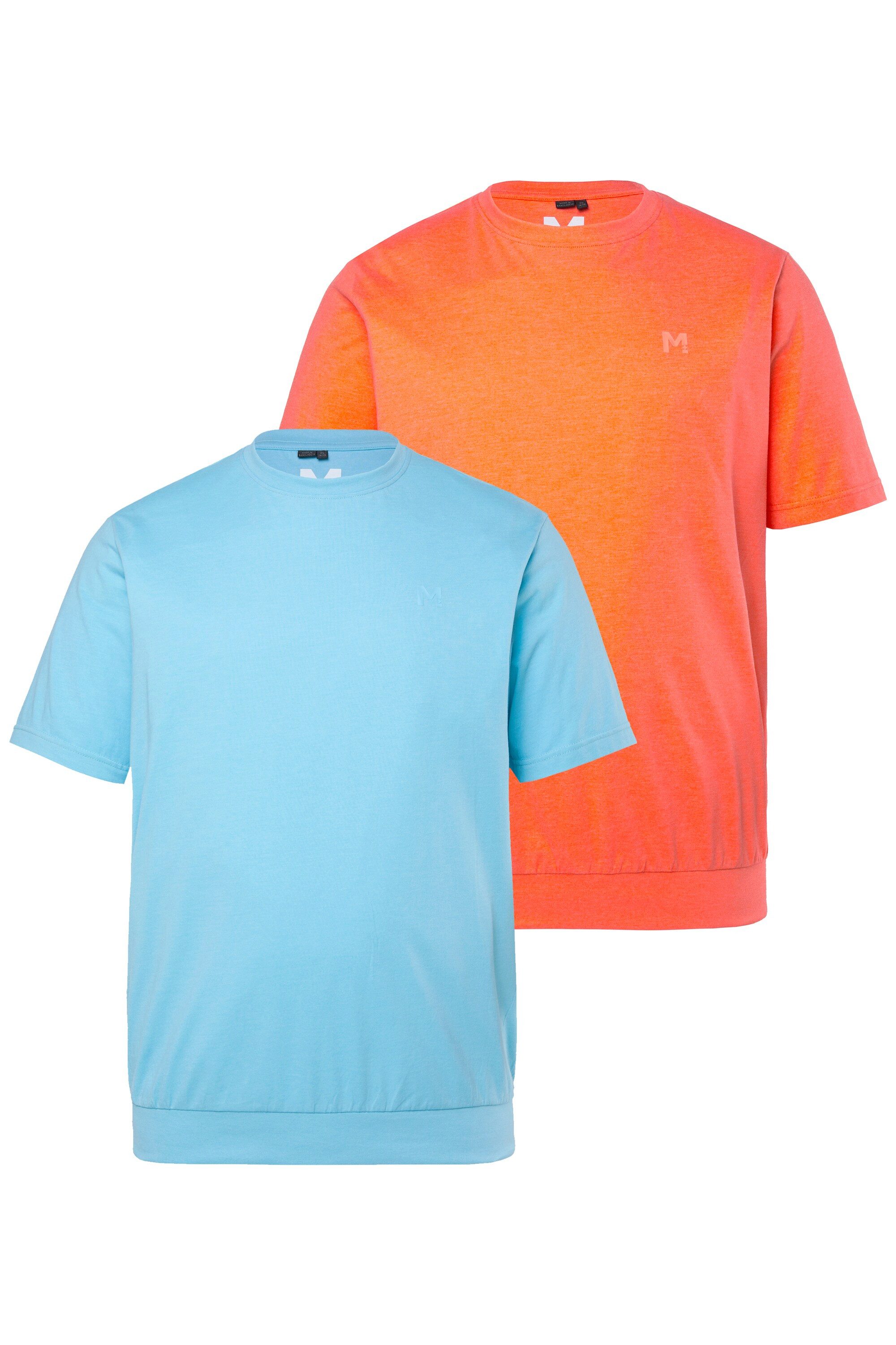 Men Plus T-Shirt T-Shirts 2er-Pack Bauchfit Basic Halbarm
