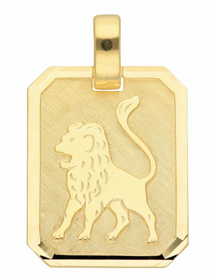 Adelia´s Kettenanhänger 333 Gold Sternzeichen Anhänger Löwe, Goldschmuck  für Damen & Herren, Schmuck vom Hersteller mit 70 jähriger Tradition