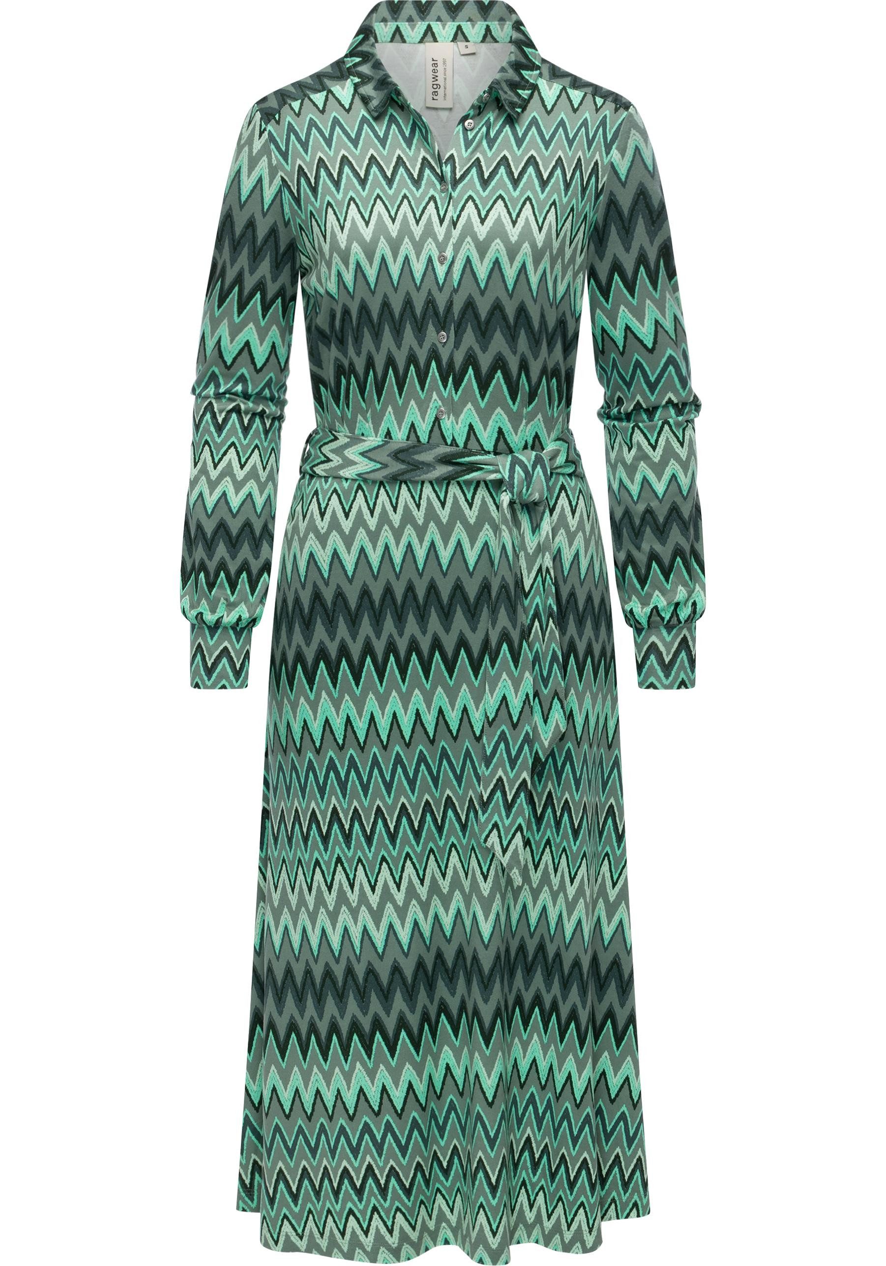 Ragwear Blusenkleid Plantee Print Modisches Damenkleid mit Taillengürtel günstig online kaufen