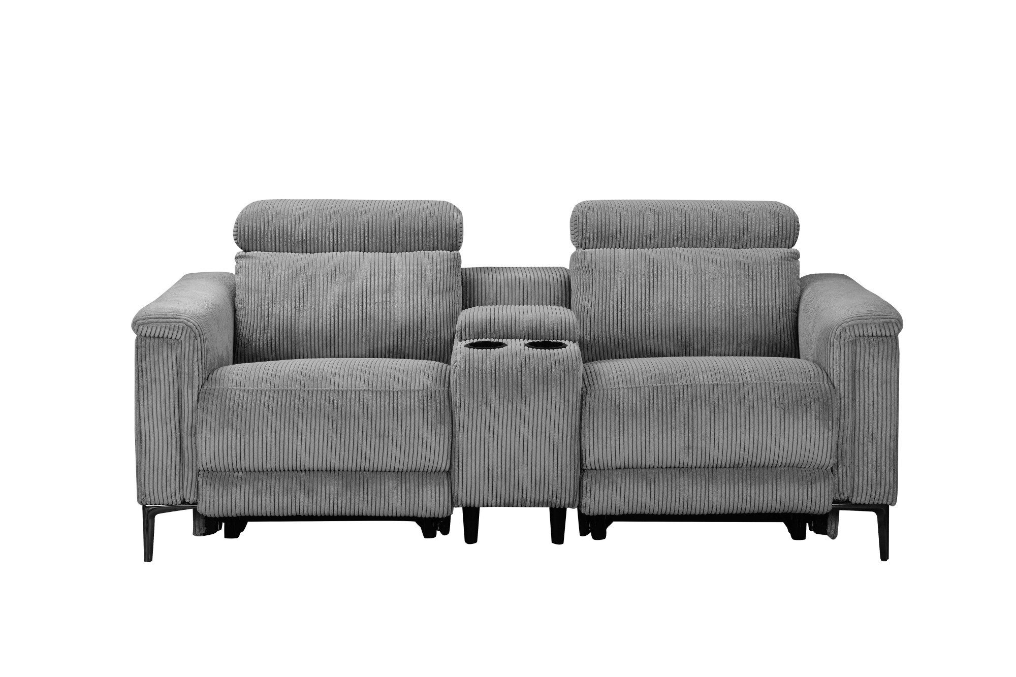 OTTO home 2-Sitzer LUND Cord, Relaxfunktion, TV-Sessel, manuell/elektrisch (USB-A), m. elektrischer o. manueller Relaxfunktion, Getränkehalter u. Staufach