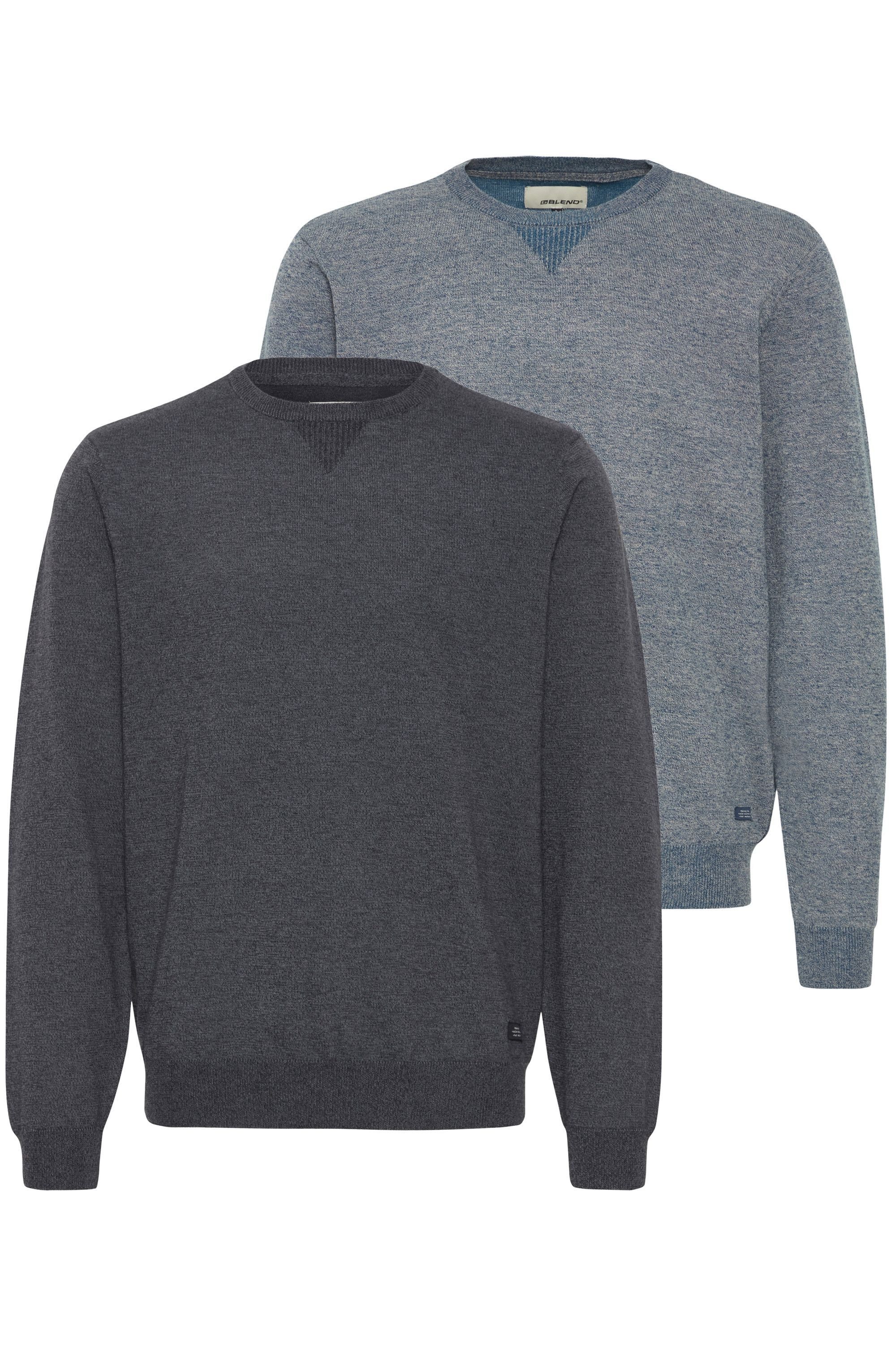 Blend Rundhalspullover BHPullover 2 Pack Stilvoller Strickpullover