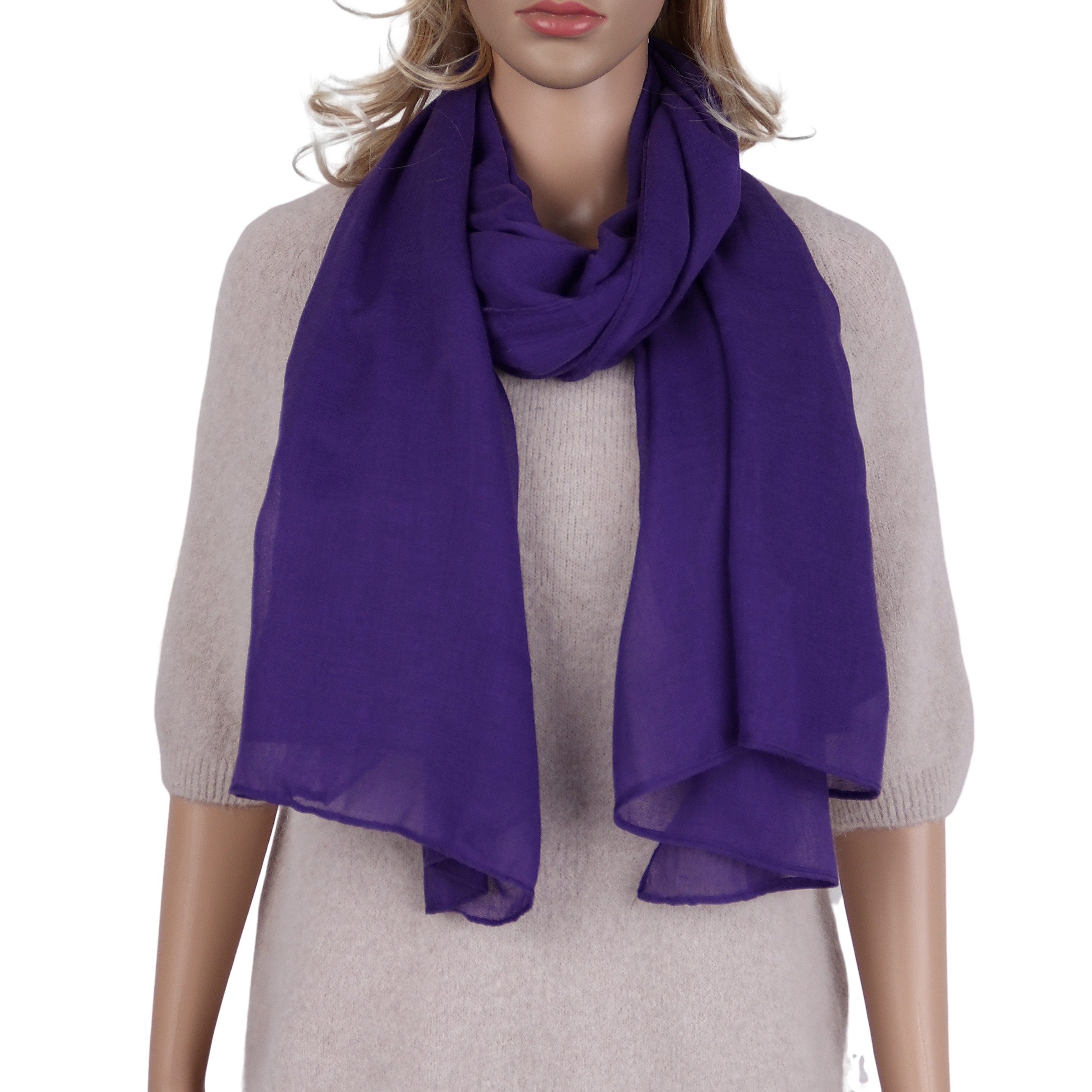 MIRROSI Modeschal weicher Unifarbe Schal 100% Baumwolle, (Viele tolle Farben zur Auswahl ca.70x180cm), Damen Halstuch ideal für Frühling, Sommer, Herbst