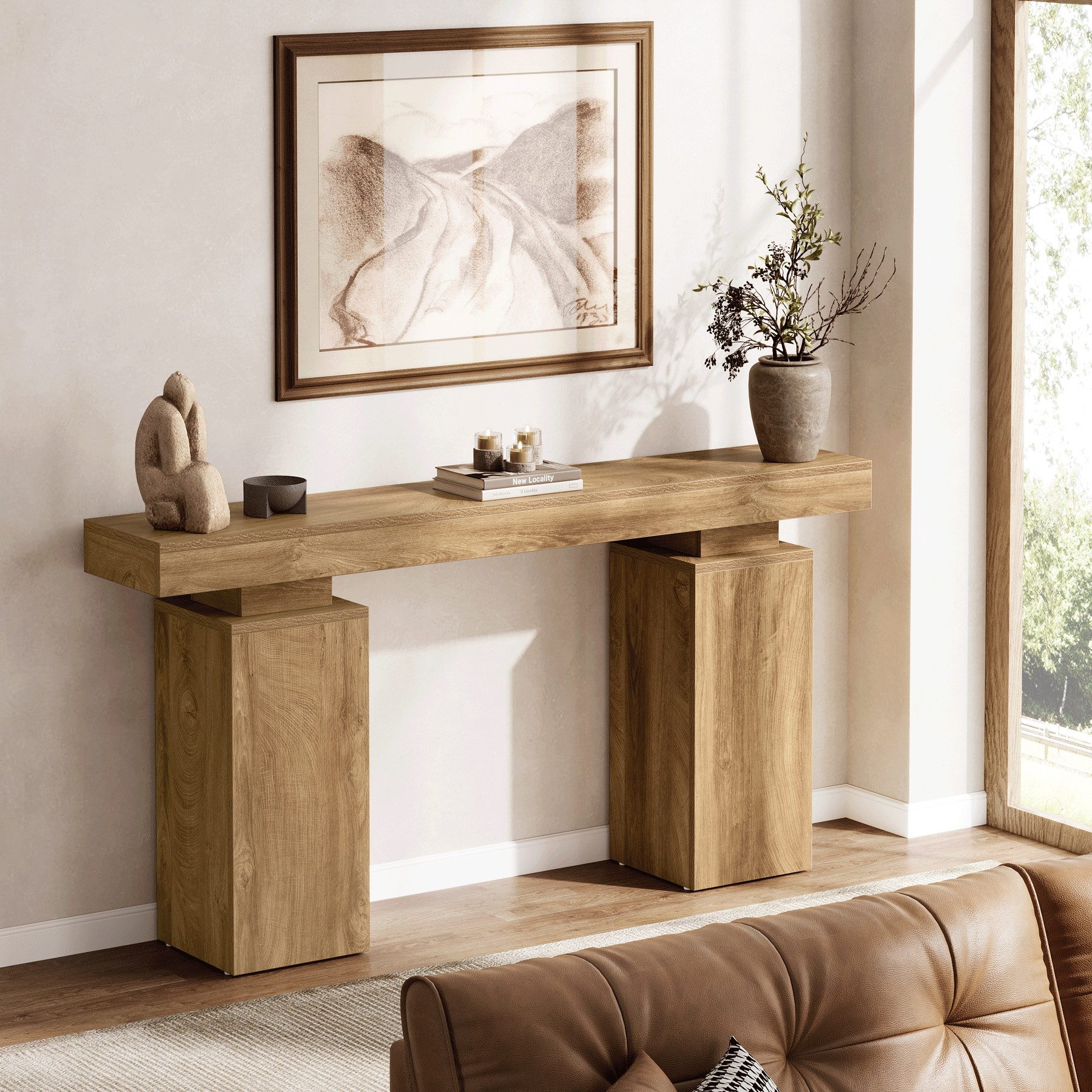 Tribesigns Konsolentisch 160cm Langer Holz Foyertisch, Flurtisch Eingangstisch hinter der Couch – Bild 4 von 5