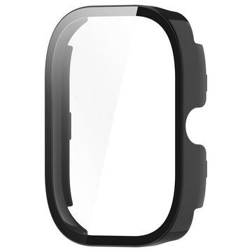 Wigento Smartwatch-Hülle Für Xiaomi Redmi Watch 4 Kunststoff Watch Hülle + Schutzglas Schwarz