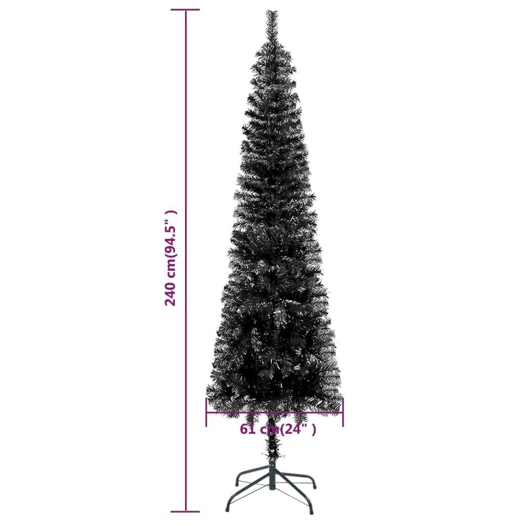 furnicato Schwarz Künstlicher Weihnachtsbaum Schlanker cm 240 Weihnachtsbaum