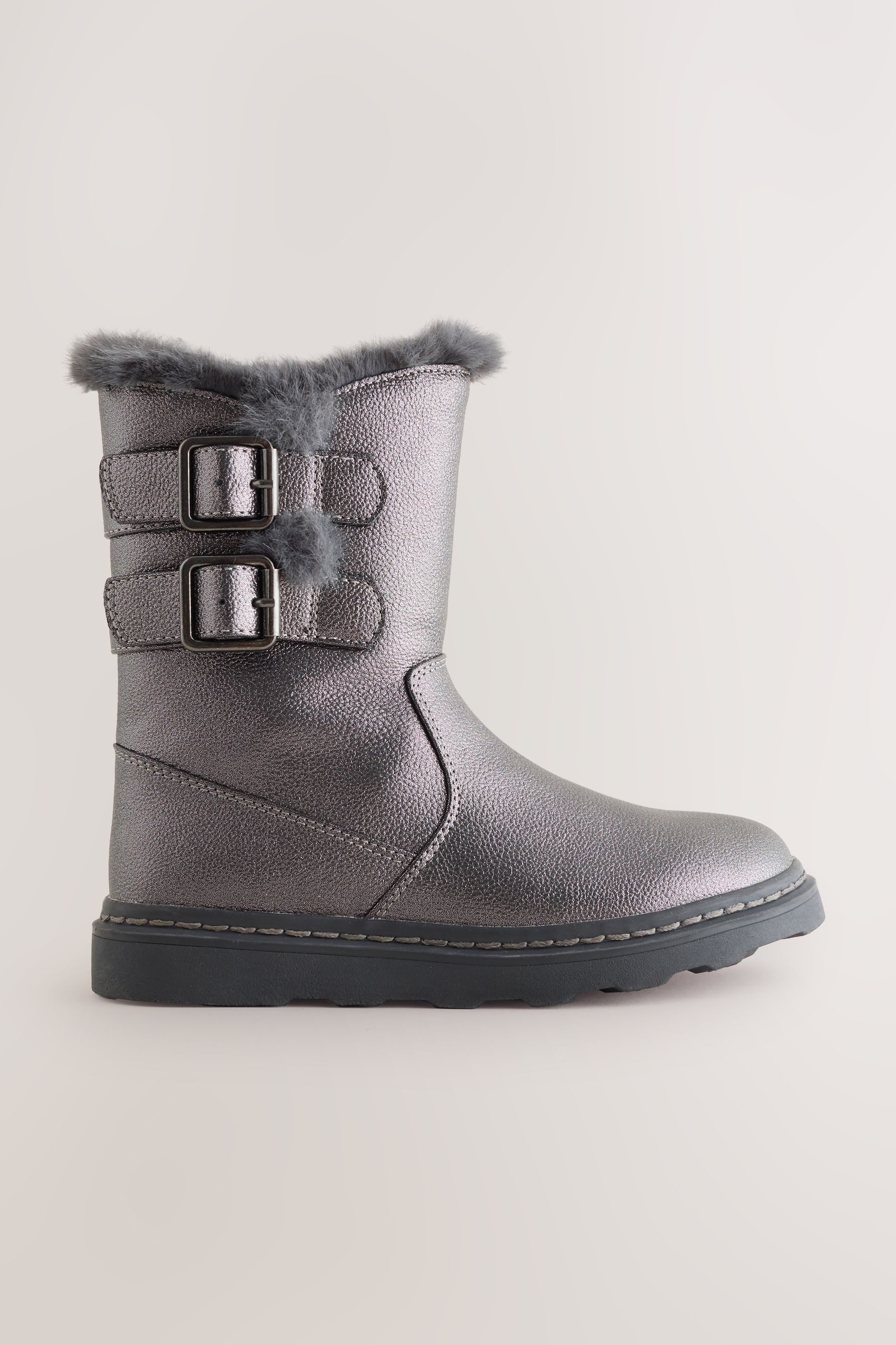 Next Schnallenstiefel mit Kunstfellfutter Stiefel (1-tlg)