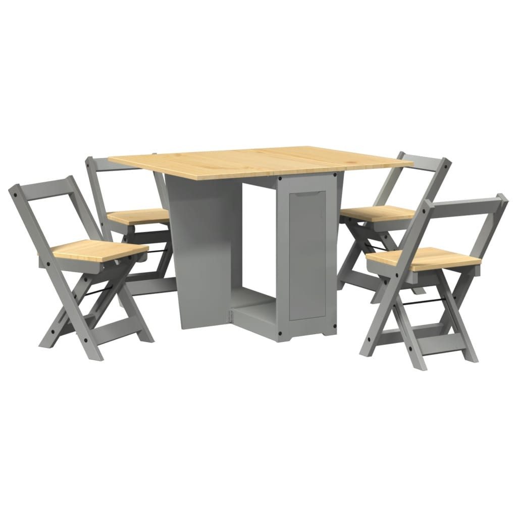 vidaXL Essgruppe 5-tlg. Butterfly-Esstisch-Set Corona Grau günstig online kaufen