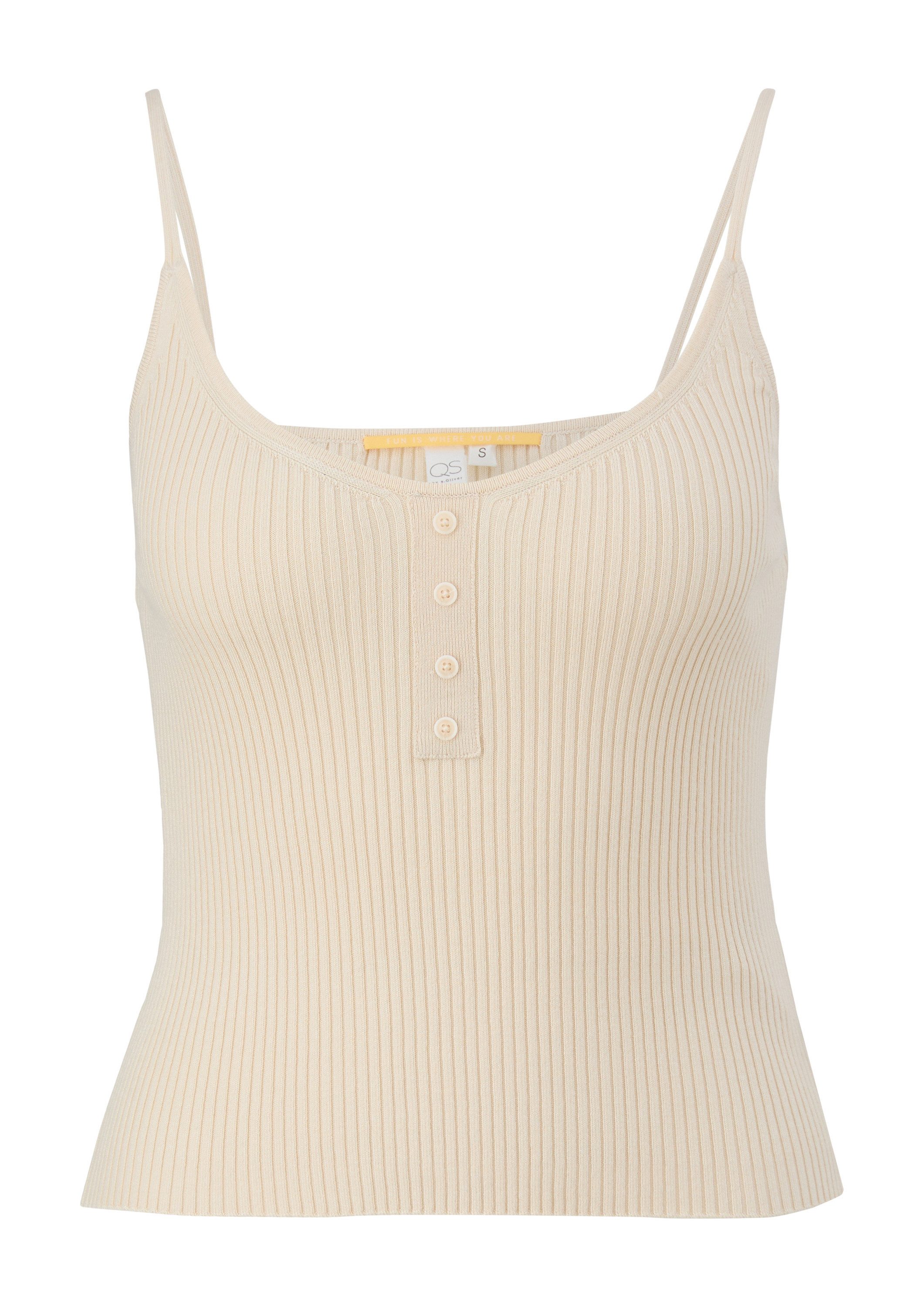 QS Muskelshirt Strickpullunder Crop Top aus Viskosemix