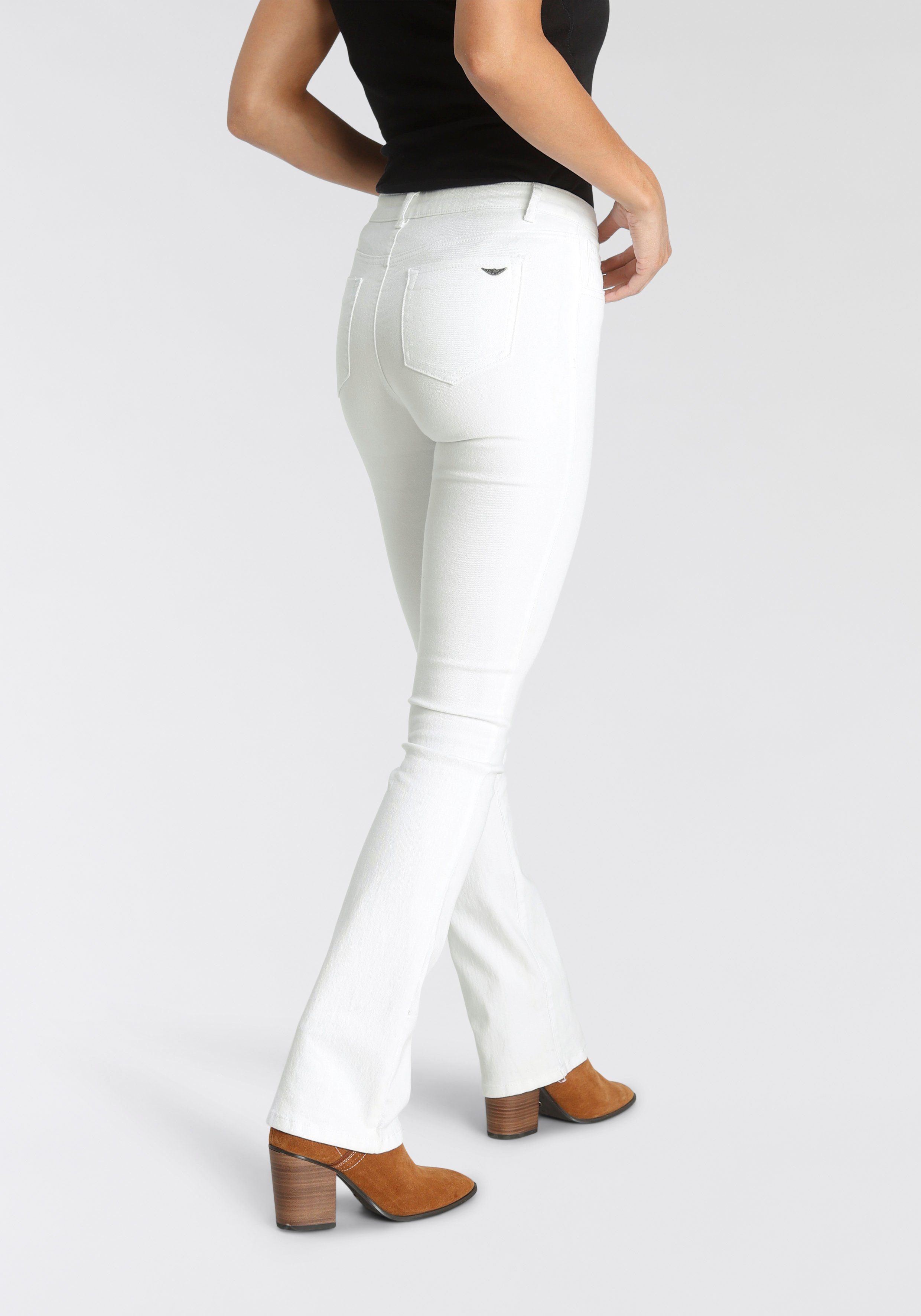 Arizona Bootcut-Jeans Ultra-Stretch Mid-Waist white