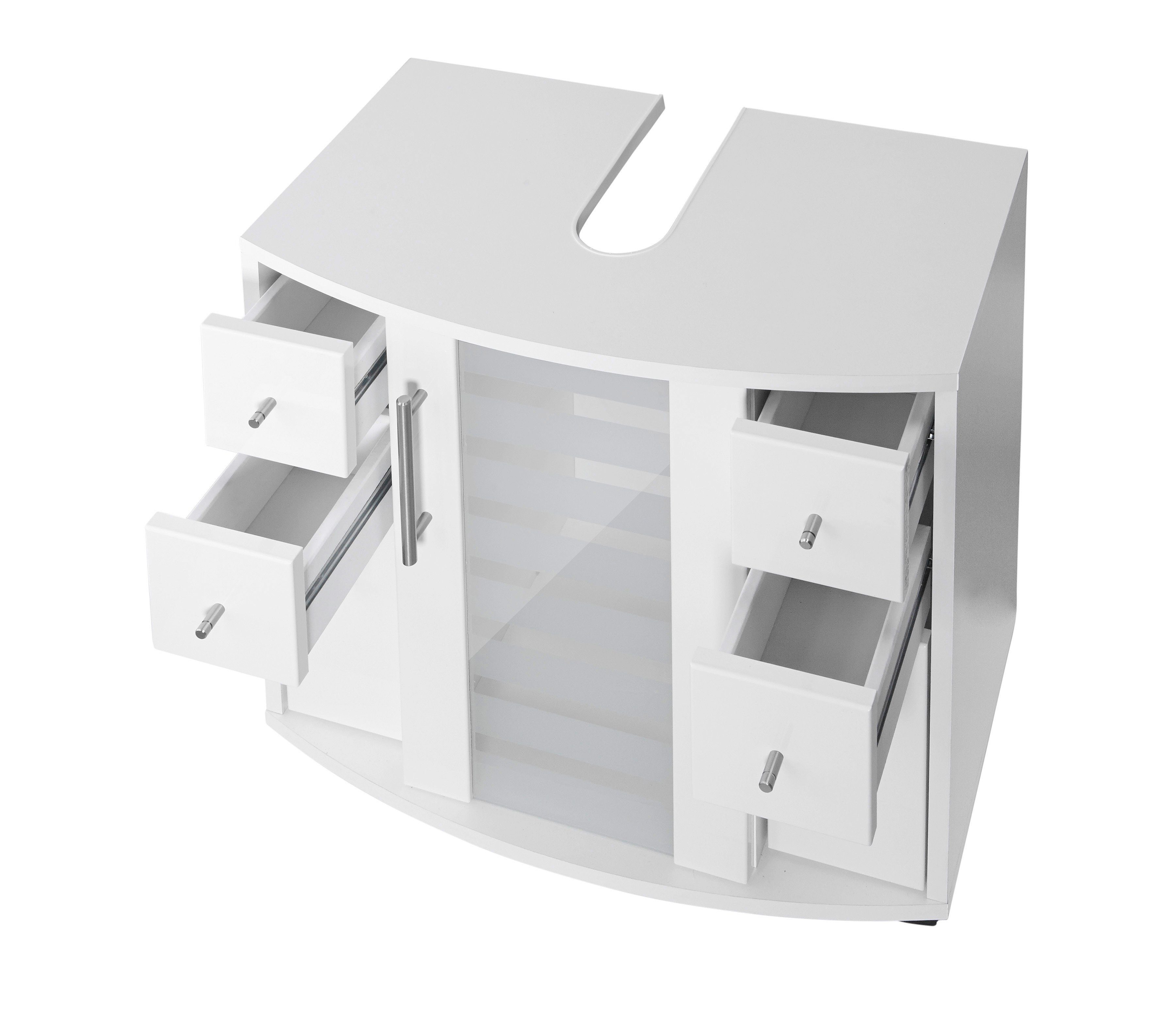 welltime Waschbeckenunterschrank Jaca Breite 60 cm, mit hochglänzenden Fronten – Bild 4 von 5