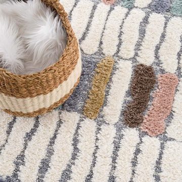 Hochflor-Teppich Focus 3032, Carpet City, rund, Höhe: 20 mm, besonders weich, Modern, Bunt, 3D-Effekt