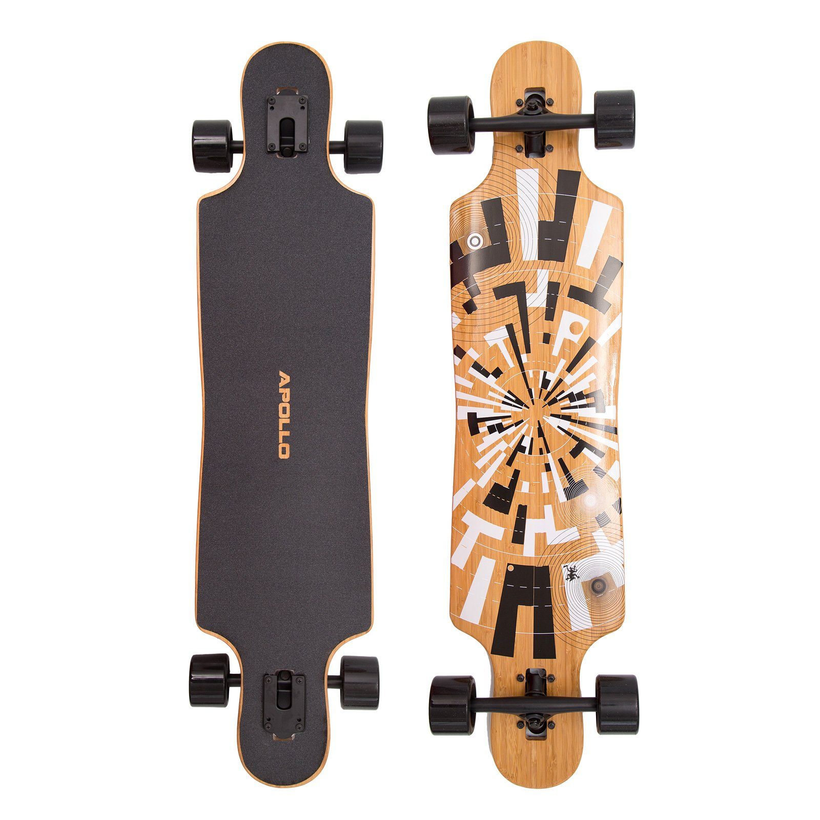 Apollo Longboard Twin Tip DT Longboard 40", aus Holz mehrlagig verleimt für Idealen Flex & Stabilität Soul Flex 1