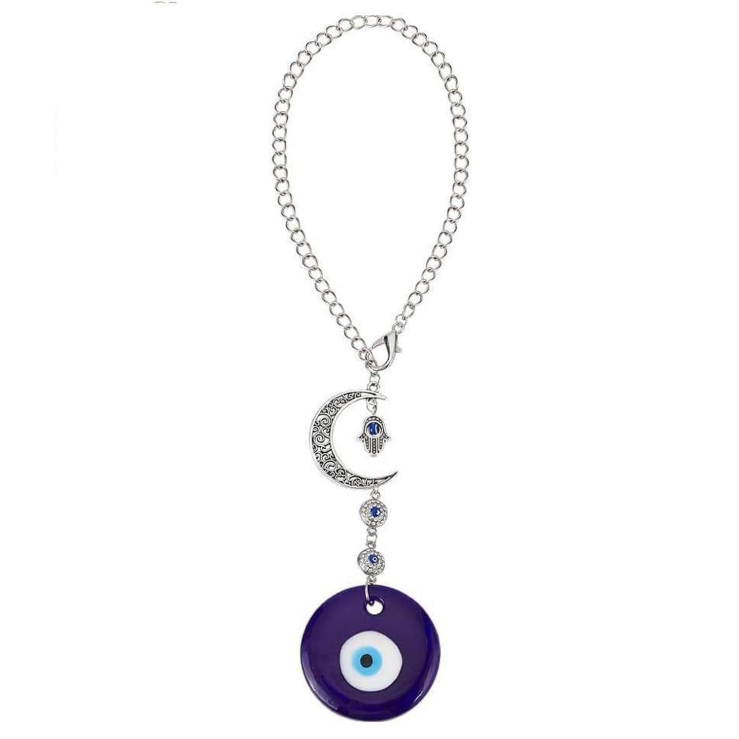 LuxusKollektion Ornament Autospiegelanhänger blauer böser Blick Kristall-Sonnenfänger