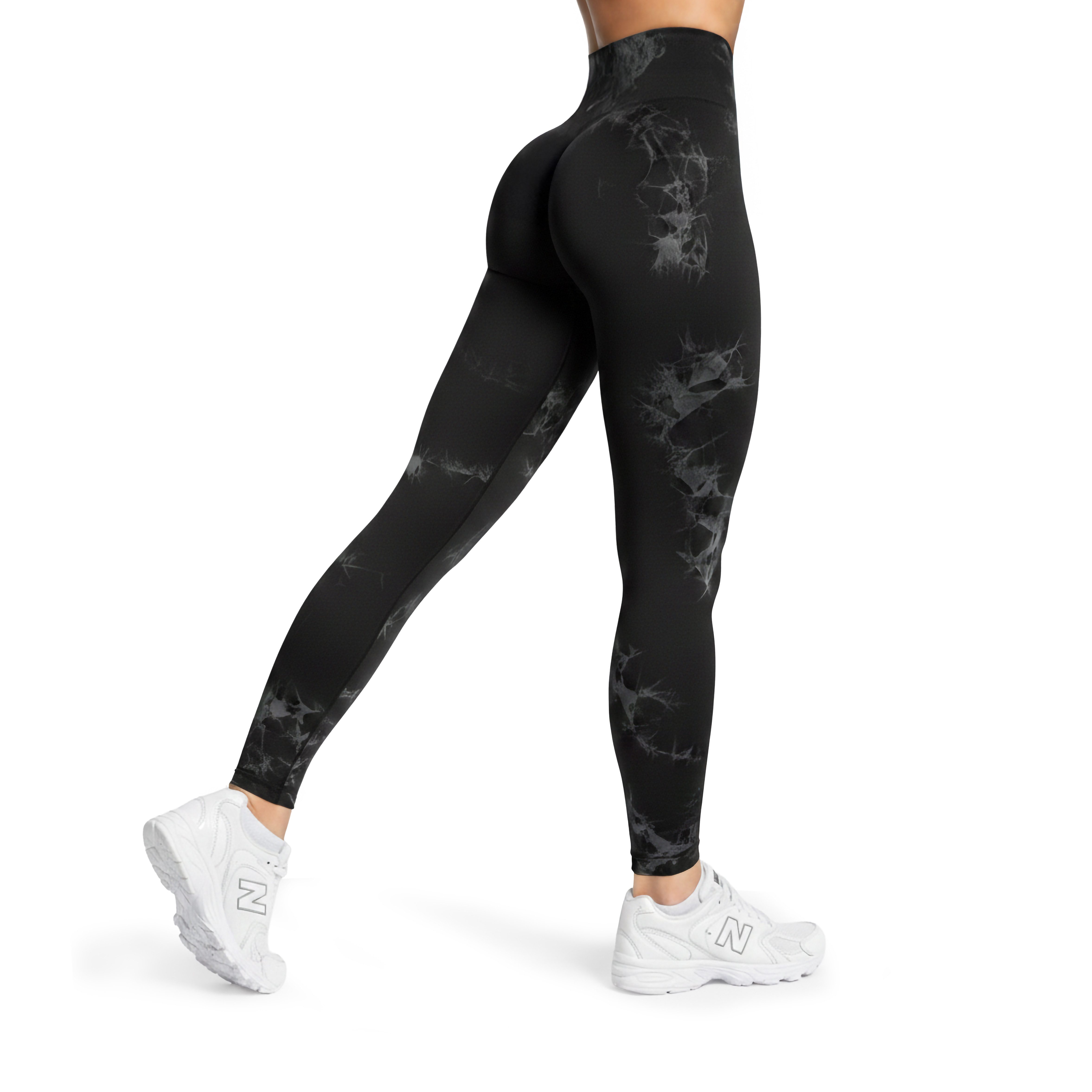 Smilodox Leggings Becci, Seamless High Waist Scrunch Sporthose, Batik-Effekt & Muster Figurformende Kontur, elastisch, Blickdicht, Gym Yoga Training Workout
