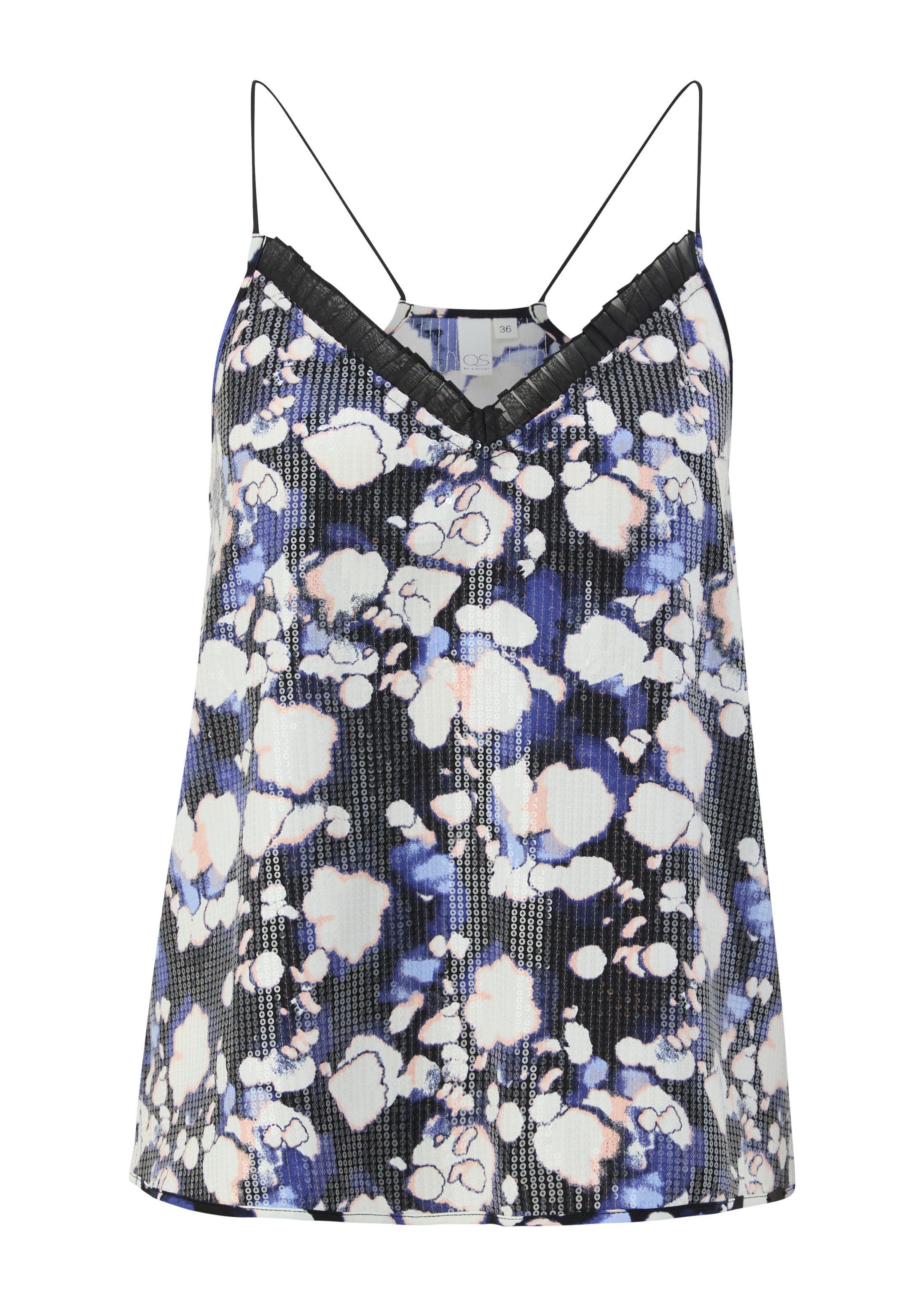 QS Blusentop Bluse Blusentop mit Spitze
