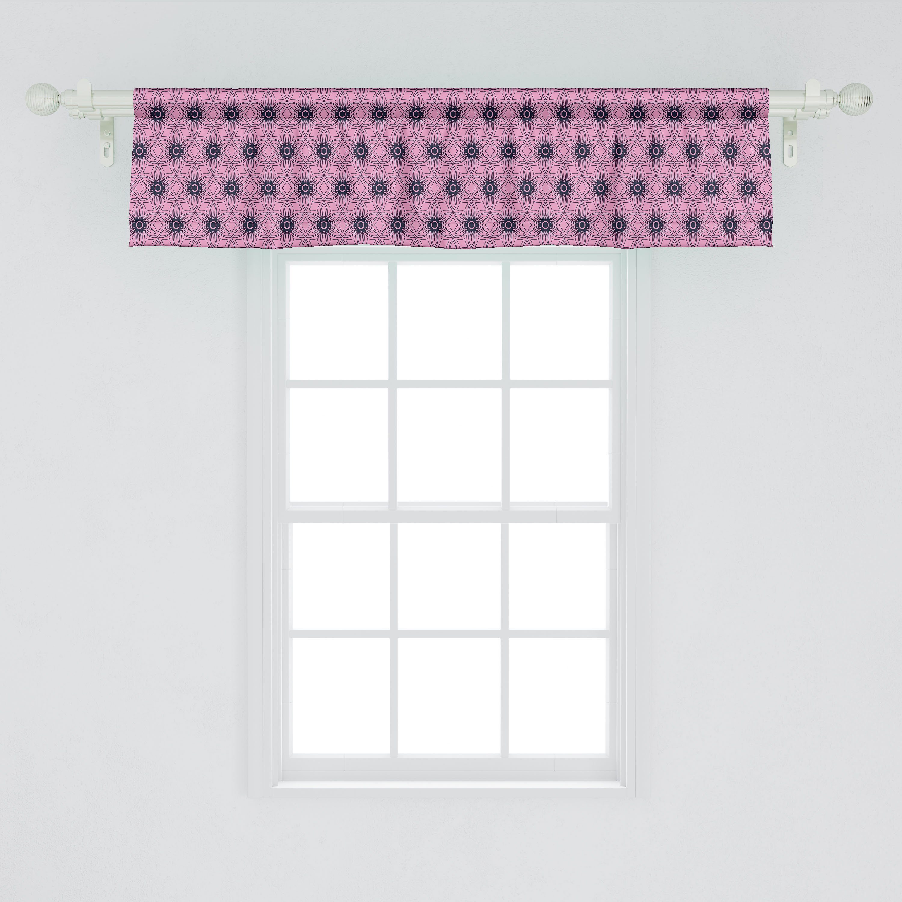 Scheibengardine Vorhang Abakuhaus, Schlafzimmer mit für Dekor Volant Abstrakt Stangentasche, Microfaser, Küche Blumenverzierung Dreamy