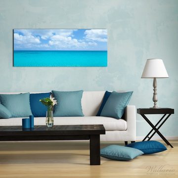 Wallario Glasbild, Sandstrand und blaues Meer, in verschiedenen Ausführungen