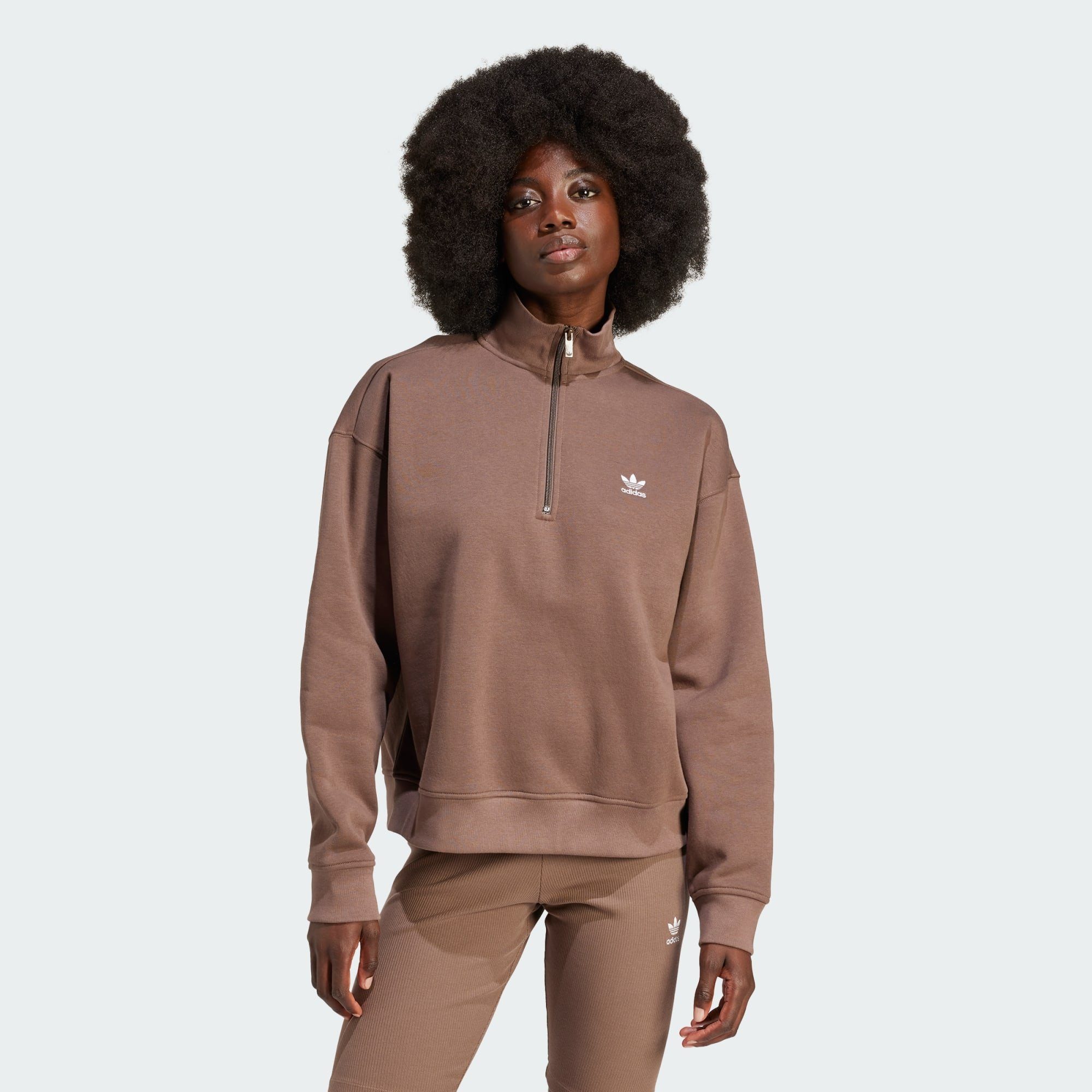 adidas Originals Sweatshirt ESSENTIALS 1/2 Strata ZIP SWEATSHIRT Earth