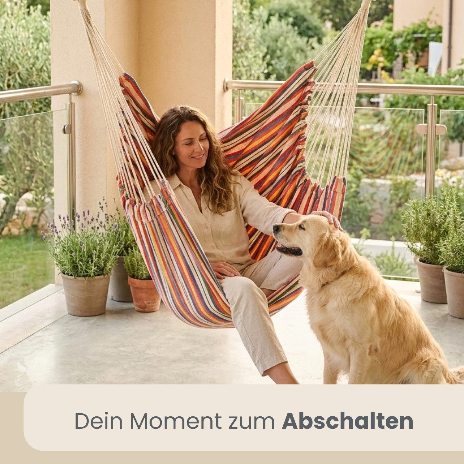 AMANKA Hängestuhl für 2 Personen: XXL Outdoor Hängesessel bis 150 kg - Garten und Balkon, 185 x 130 cm Hängesitz für Kinder und Erwachsene - 360° Relaxsessel