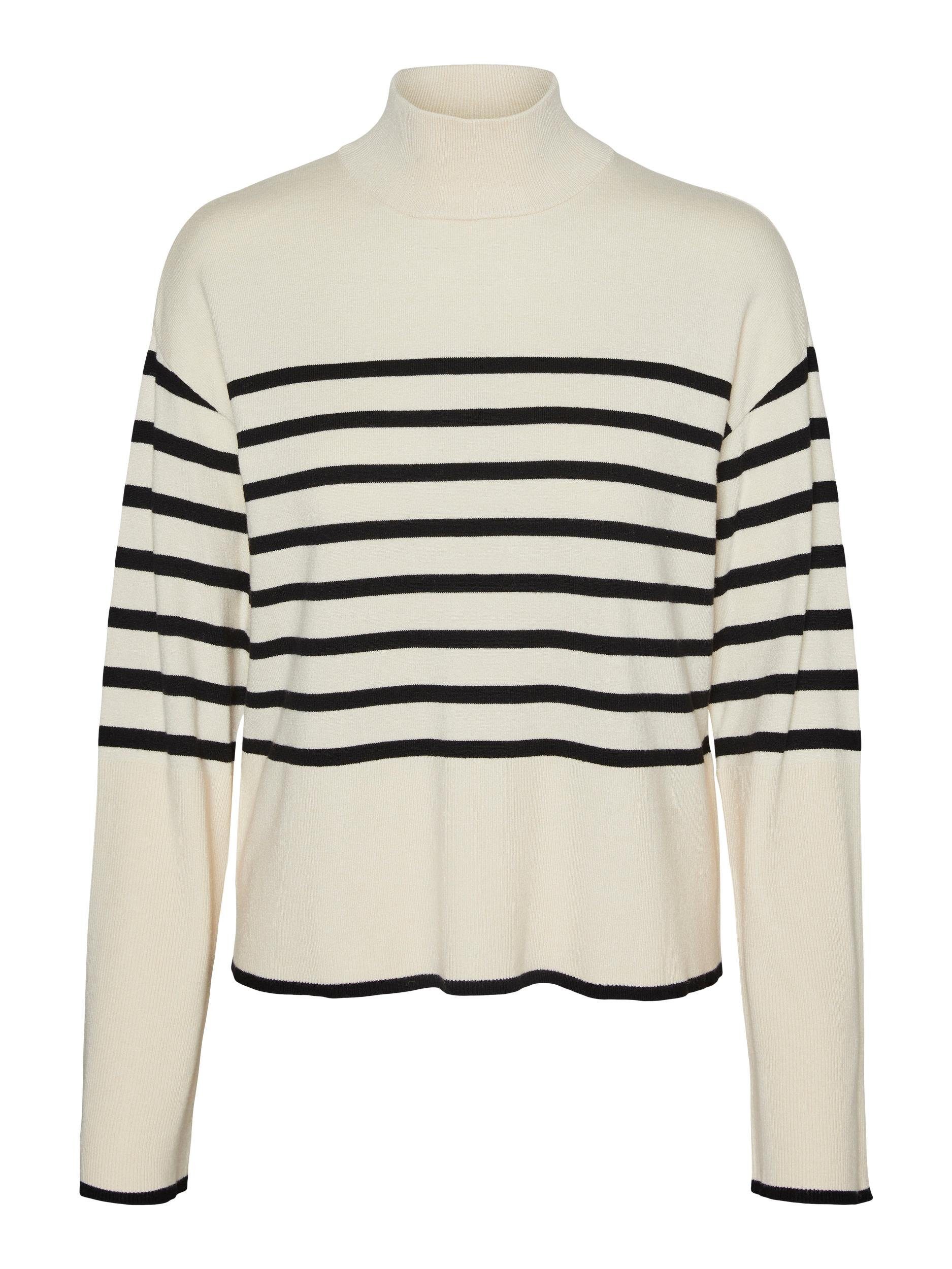 Vero Moda Strickpullover VMNEWHAPPINESS LS HIGHNK PULLOVER GA BOO