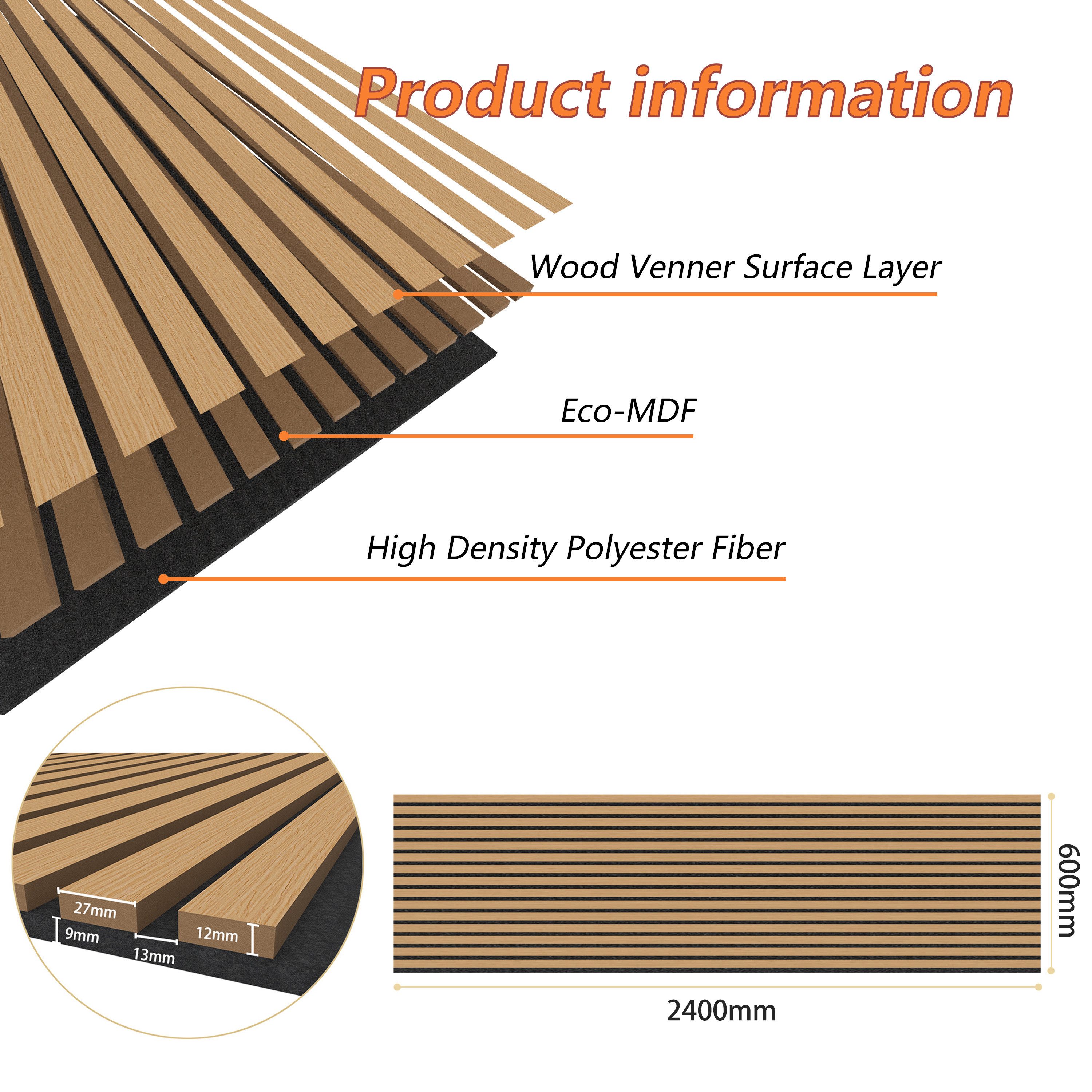 AICA Wandpaneel Akustikpaneele aus MDF—Dicke: 21 mm, (2-tlg) Stärke 21 mm. In verschiedenen Abmessungen und Farben erhältlich – Bild 3 von 5