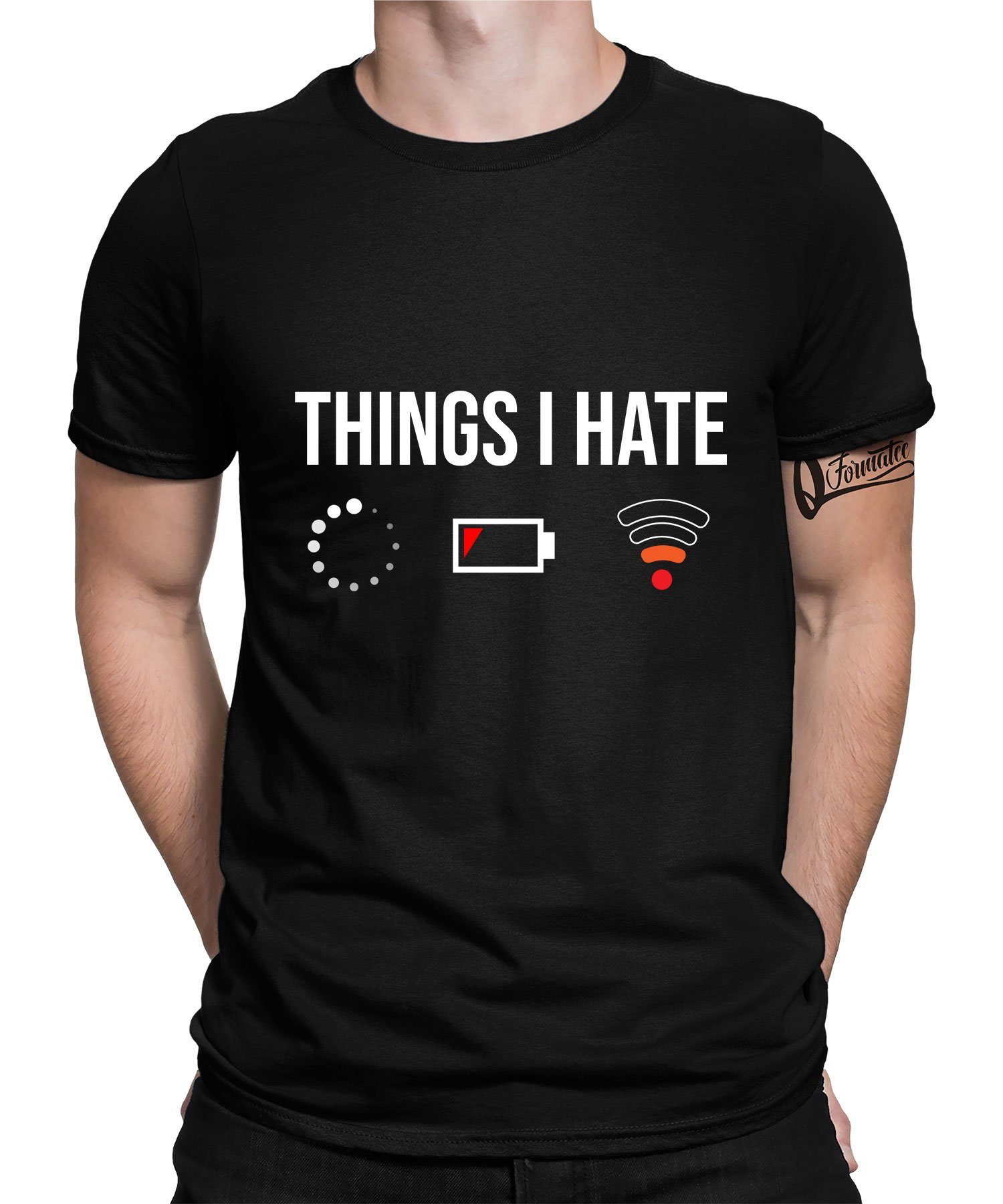Quattro Formatee Kurzarmshirt Things I Hate - Gaming Gamer Zocken Herren T-Shirt (1-tlg)