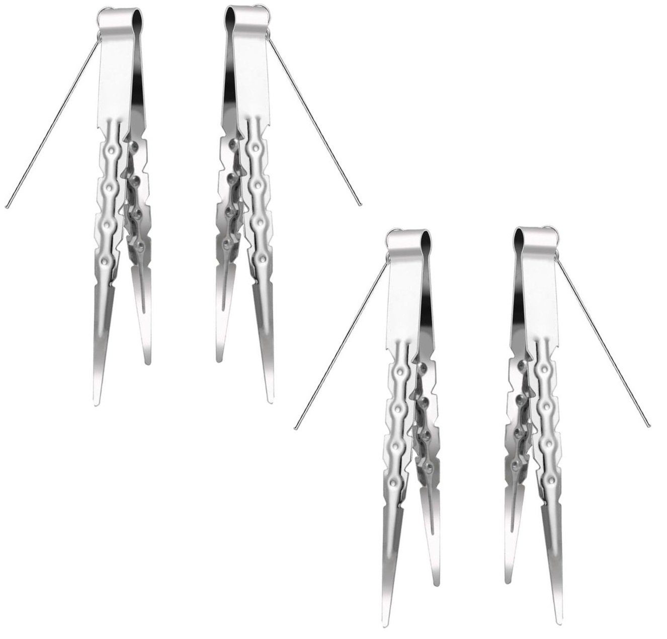 BAYLI Kohlezange 4er Set BAYLI Shisha Kohlezange mit Dorn, lange Kohlenzange [21,5 x