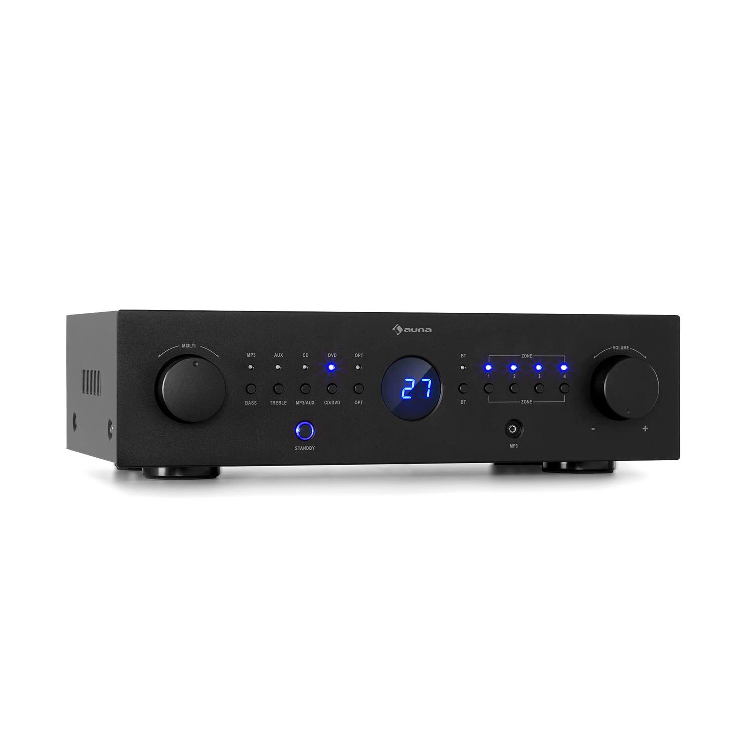 Auna AMP-CD950 DG Audioverstärker (Anzahl Kanäle: 4-Kanal, 800 W, Digital Audio Bluetooth Підсилювачі HiFi Stereo Amplifier Multikanal)