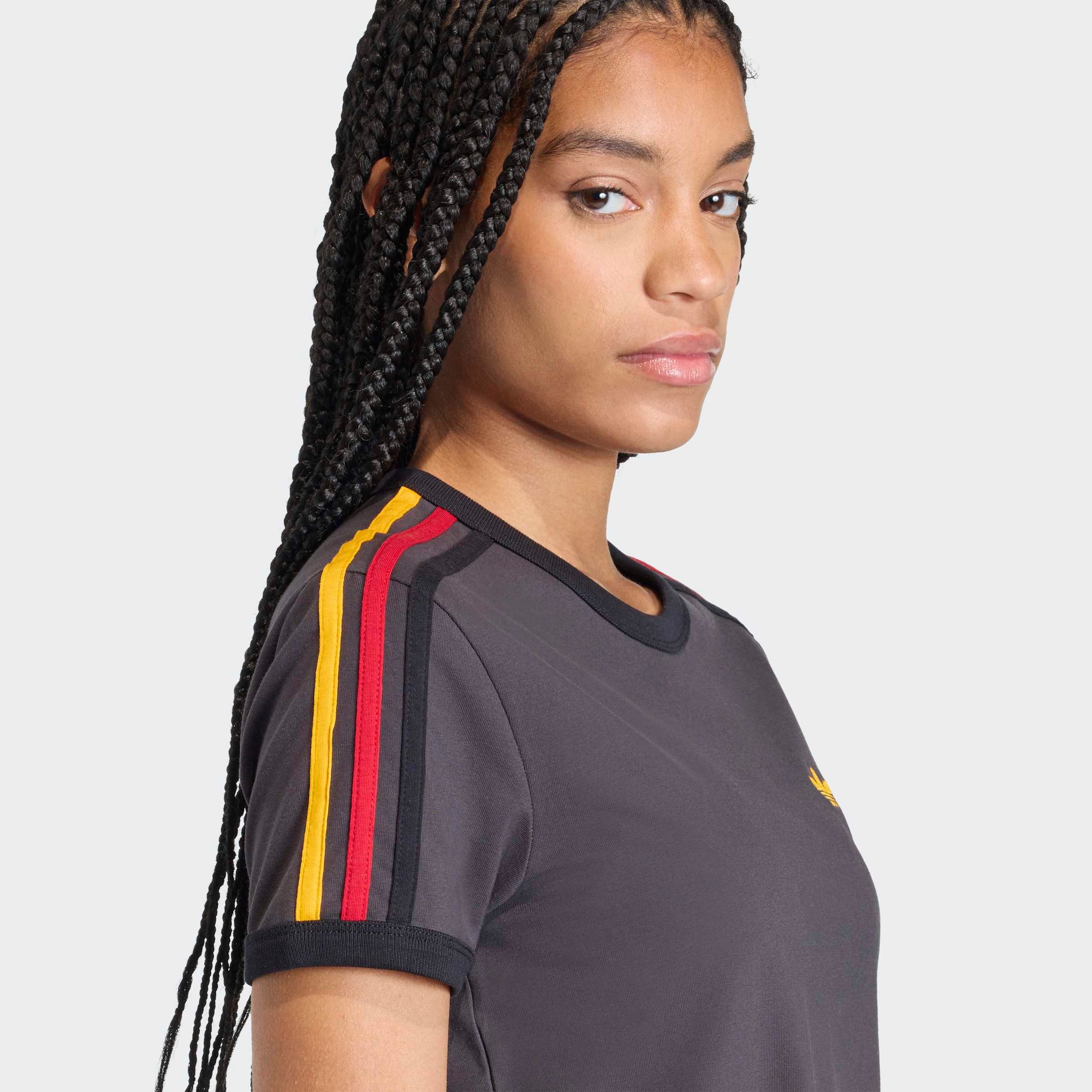 adidas Originals T-Shirt 3-STREIFEN SLIM sanft anliegende Passform, ohne Verschluss, für sportlichen Look