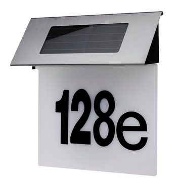 Maclean Hausnummer MCE423, Solar Hausnummernleuchte 17x13cm mit LED Beleuchtung