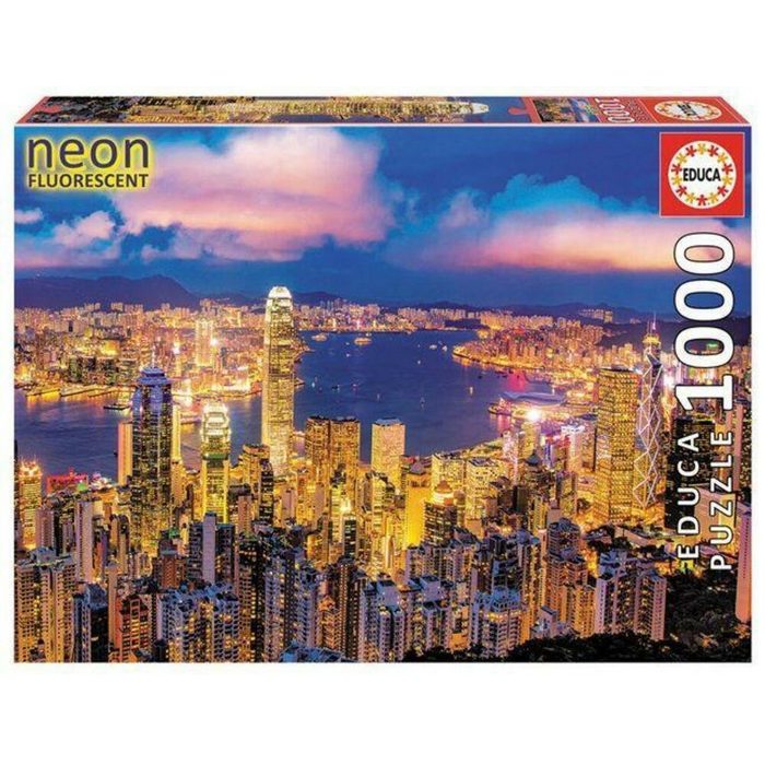 Carletto Puzzle Educa - Hong Kong 1000 Teile Nachtleuchtpuzzle Puzzleteile