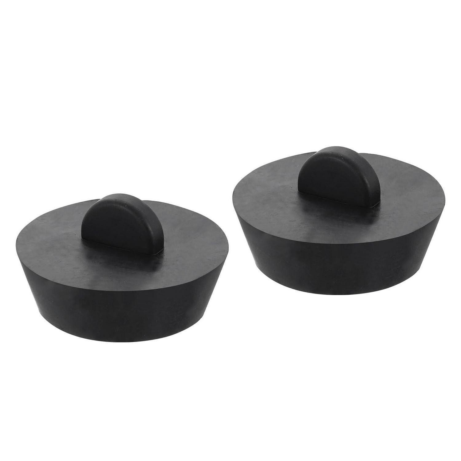 LuxusKollektion Badewannenstöpsel Abflussstopfen Gummi 2er Set 38-44mm Schwarz, (2 St)