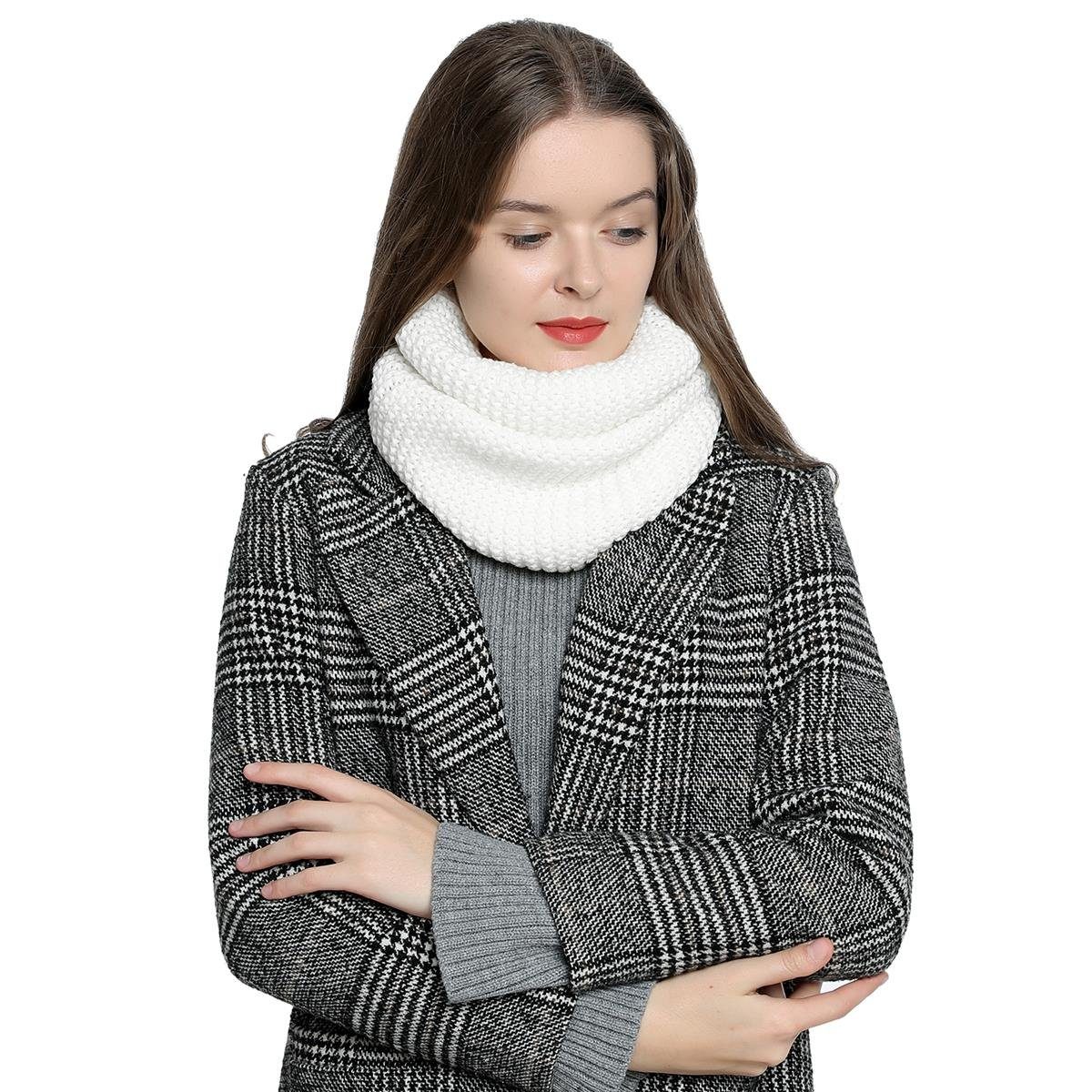Schal Damen Winterschal Rundschal Schal, (1-St), Schlauchschal, warm und weich, Grobstrick