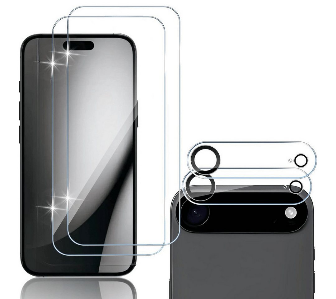 SmartUP Displayschutzglas 2X Schutzglas für iPhone Air Display Kamera Panzerfolie Full Screen 9H für iPhone Air, 4 Stück, Rundumschutz, passgenaue Verarbeitung