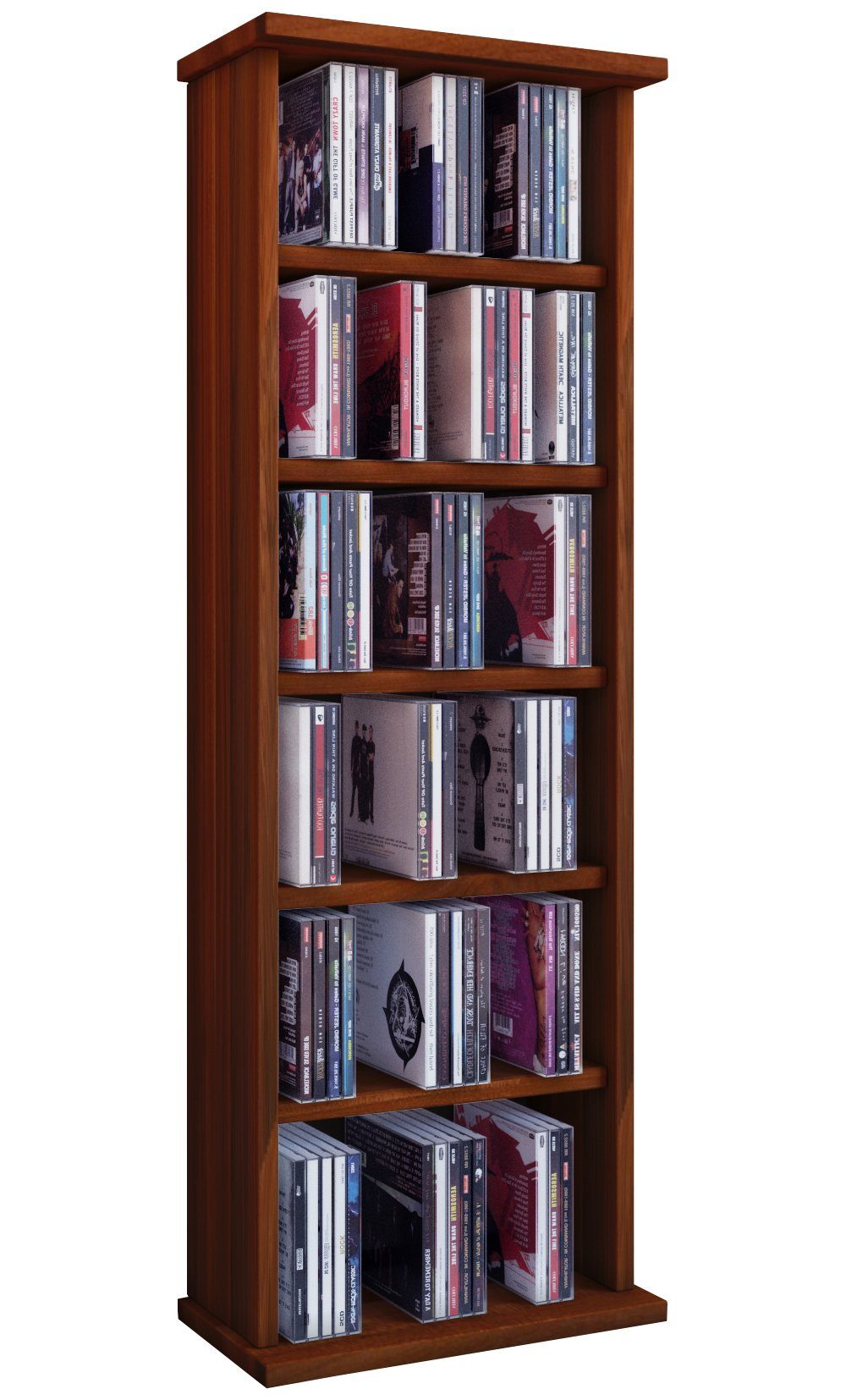 VCM Standregal Vostan B. 31 x T. 18 x H. 92 cm, Medienregal für CDs und DVDs, für Wohnzimmer und Mediaraum, 6 Fächer