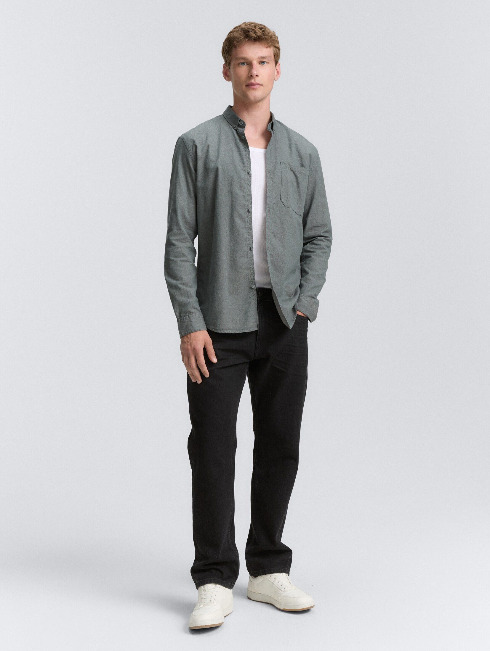 TOM TAILOR Denim Langarmhemd Blusen & Shirts Regular Fit Hemd mit Brusttasche