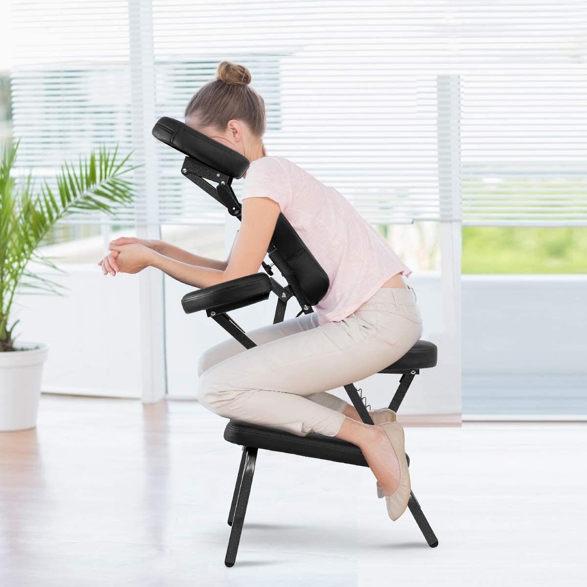 COSTWAY Massagesessel, klappbar, höhenverstellbar, tragbar,Tattoostuhl 150k günstig online kaufen