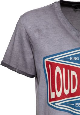 KingKerosin T-Shirt Loud & Fast mit V-Ausschnitt