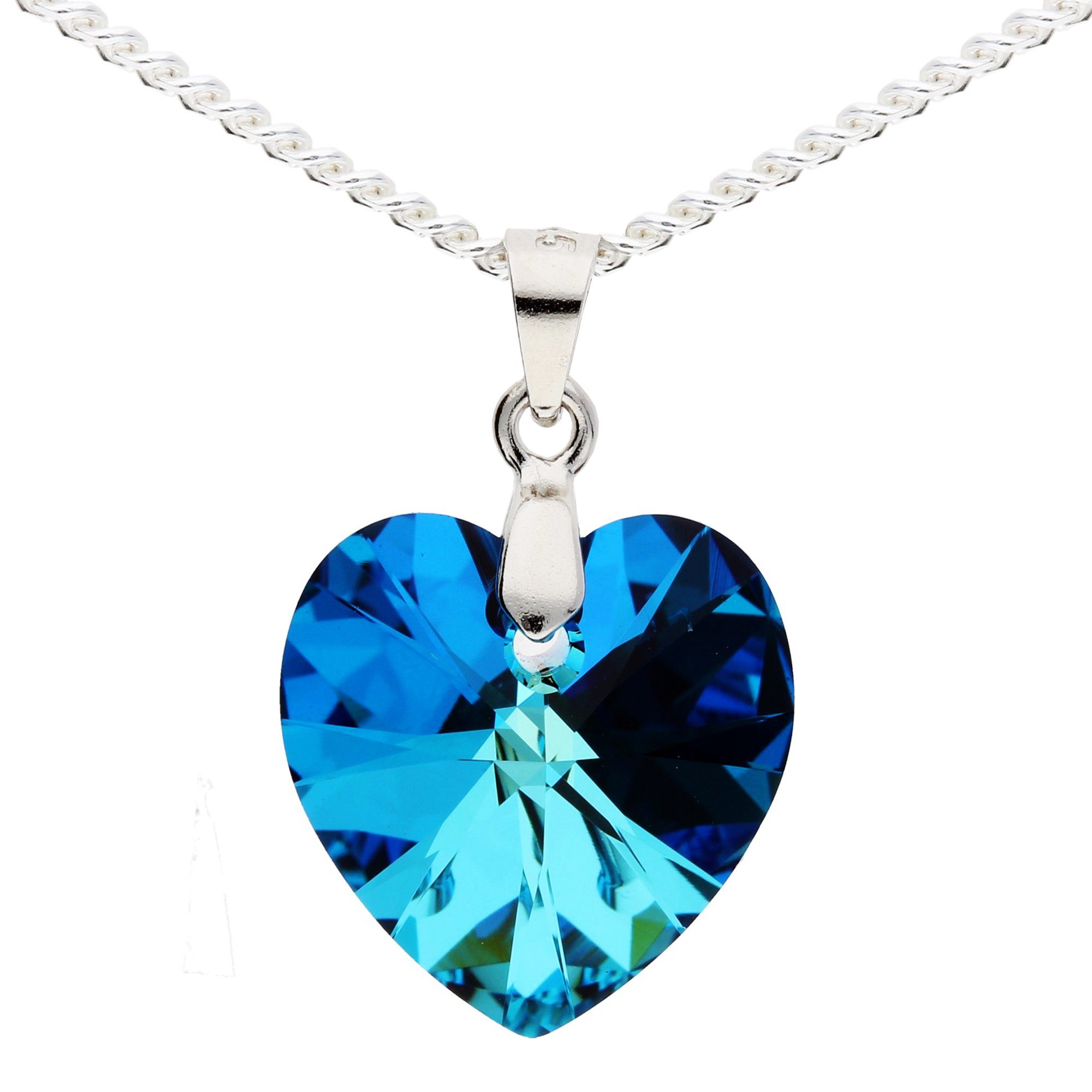 Freundin Herzanhänger 925 Kette Herzen Blau, Frauen Strass Kristall Damen Glitzer zum Herz Ketten Herzstein Valentinstag Set für Silberkette LÖB Set Geburtstag Ohrringe Silber Steinchen Ohrstecker Anhänger Mama Herzkette Stein Stein Kristall Geschenke Ohrring und Haslkette