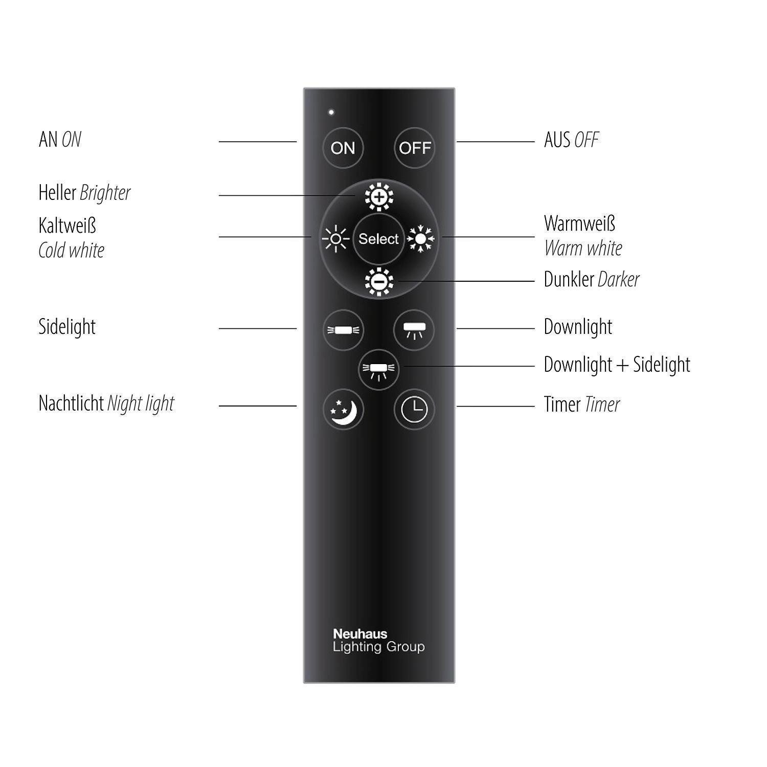 MONDO LED Pendelleuchte FAMERA, 6-flammig, Braun, Schwarz, Eichenholz, Anpassung der Farbtemperatur, Dimmfunktion, LED fest integriert, Metall, Höhenverstellbar – Bild 5 von 5