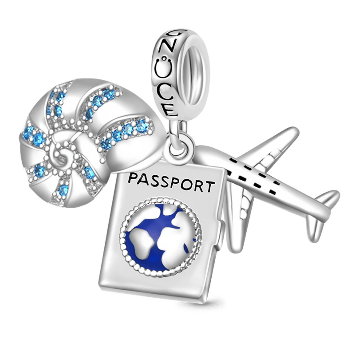 Gnoce Bead Gnoce Charm Urlaub GNC108 Silber