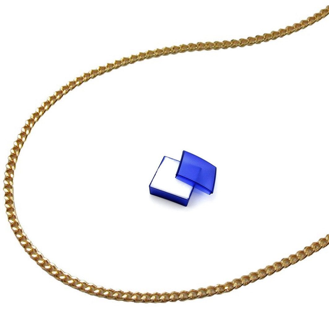 Kette ohne Anhänger Halskette Flachpanzer 1,2 mm vergoldet AMD Länge 50 cm kl. Schmuckbox