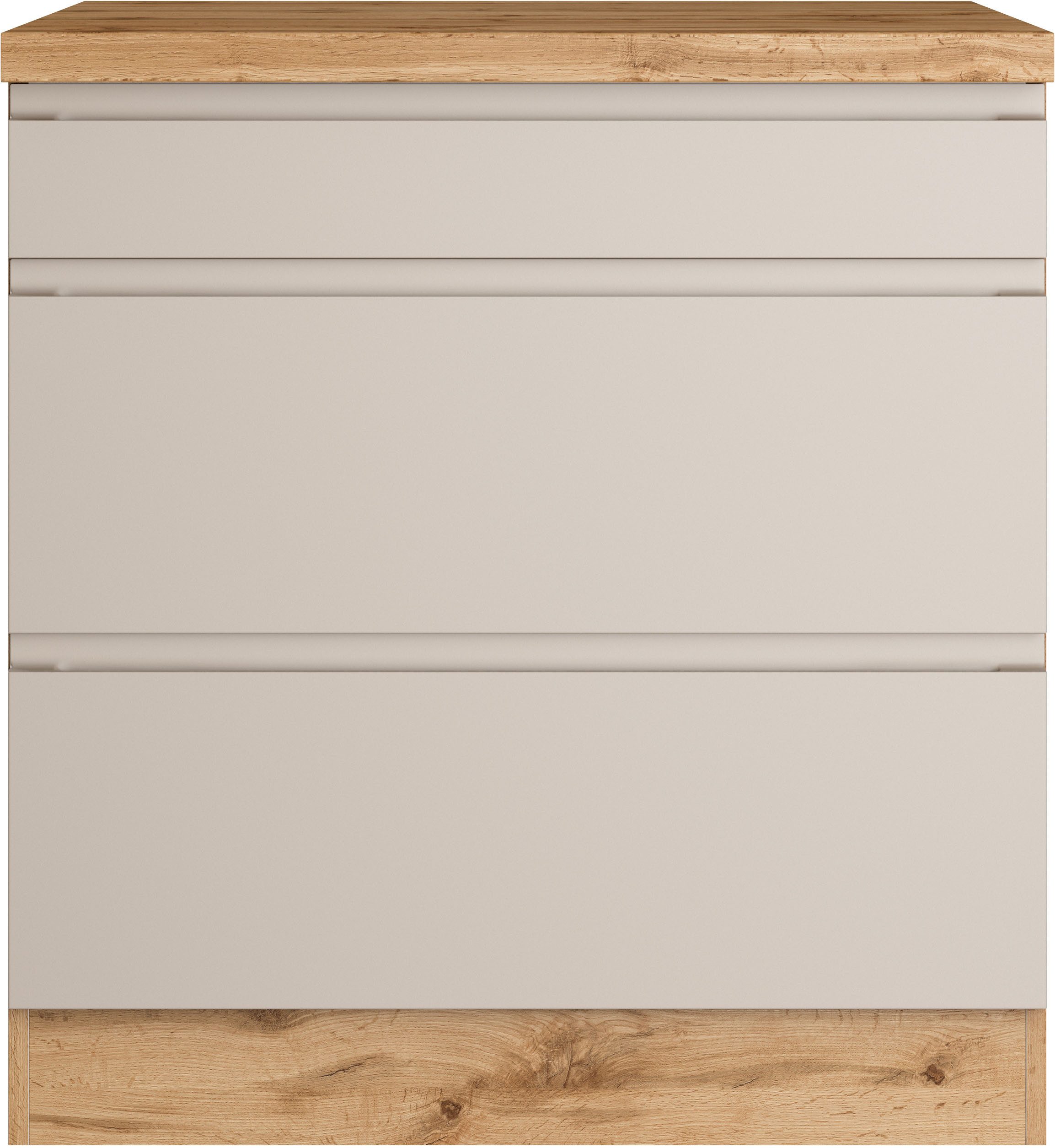 KOCHSTATION Kochfeldumbauschrank KS-Virginia,neu in verbesserter Ausführung (Stauraum, Softclose) Breite 80 cm, Höhe 86 cm, Softclose-Auszüge – Bild 4 von 5