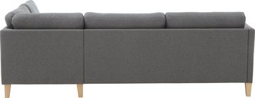 ATLANTIC home collection Ecksofa Mailo L-Form, mit Seitentaschen und Ottomane, mit Massivholzfüßen