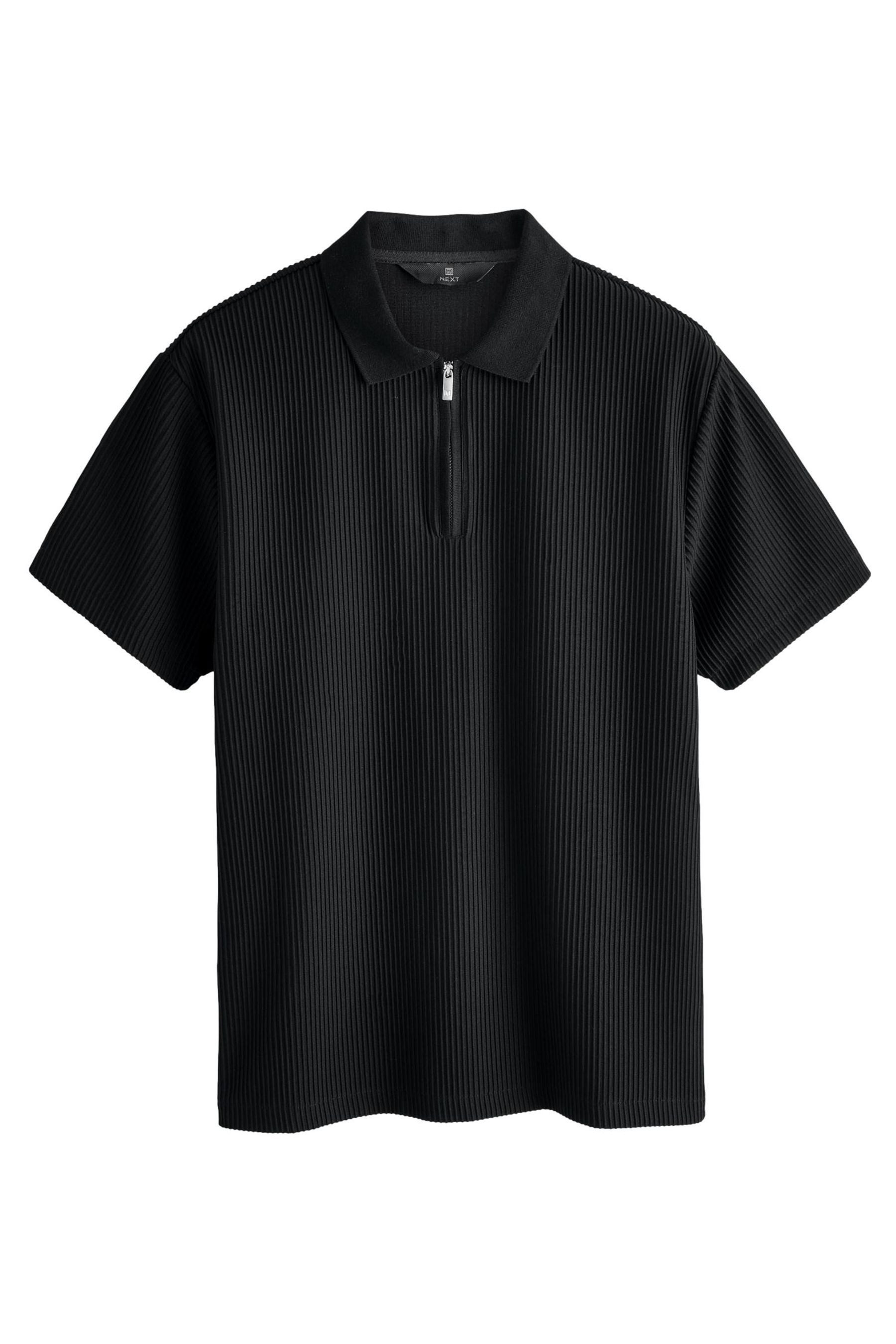 Poloshirt Strukturiertes, smartes Poloshirt mit RV-Kragen