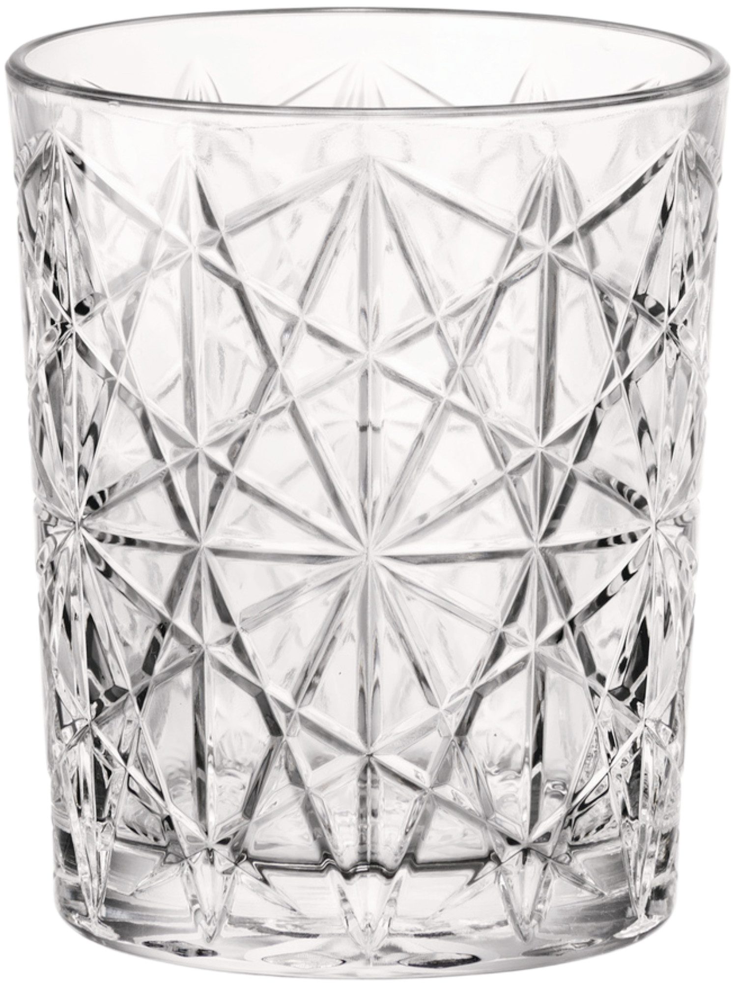 Bormioli Rocco Glas Acqua Becher- Lounge, 27,5 cl, 4 Stück, 4-tlg., Glas, Strukturglas, spülmaschinengeeignet