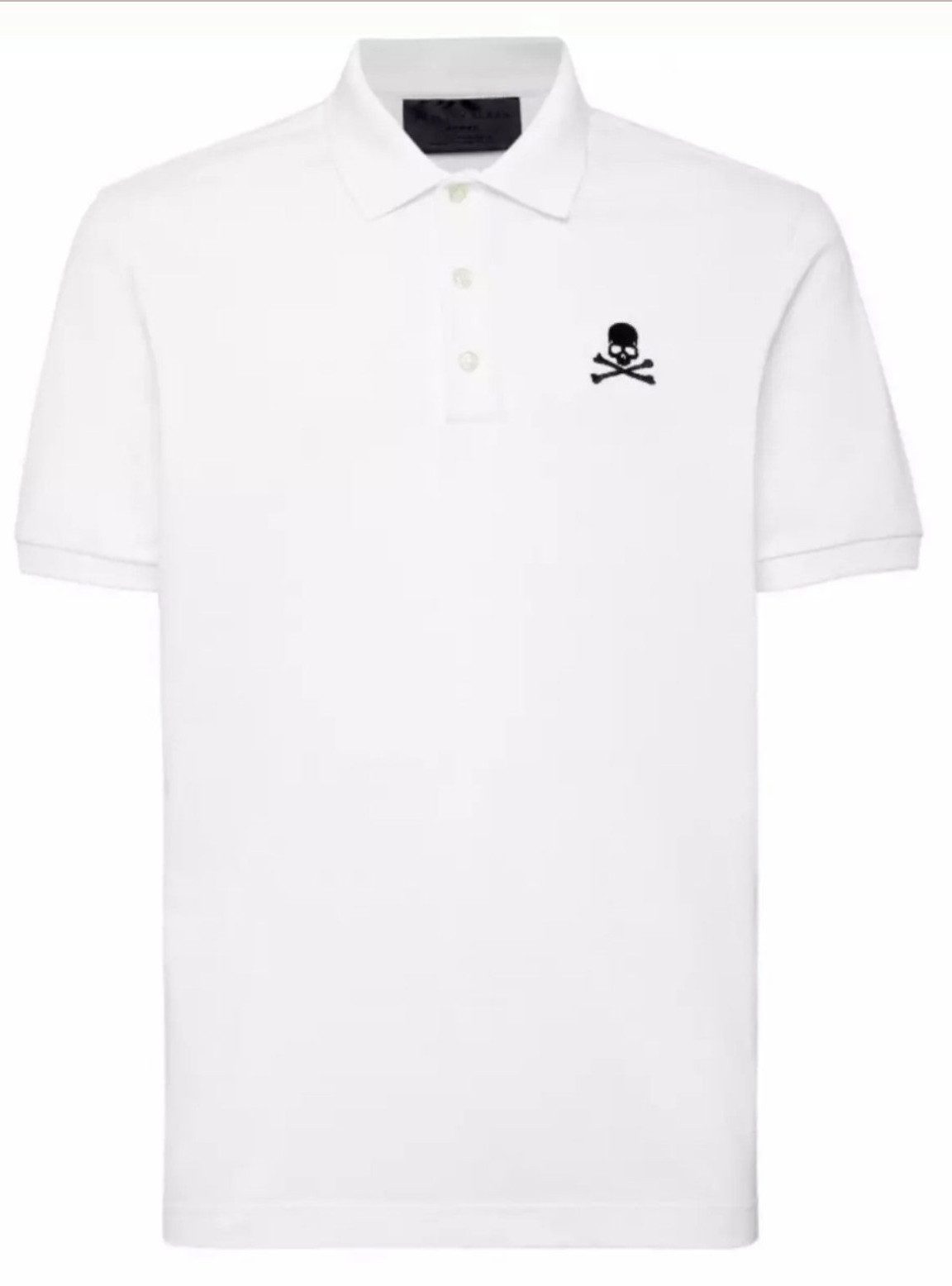 PHILIPP PLEIN Poloshirt Polo Hemd Totenkopf Slim Fit Gesticktes Logo,zwei Seitenschlitzen und doppelter Nadelstichnaht